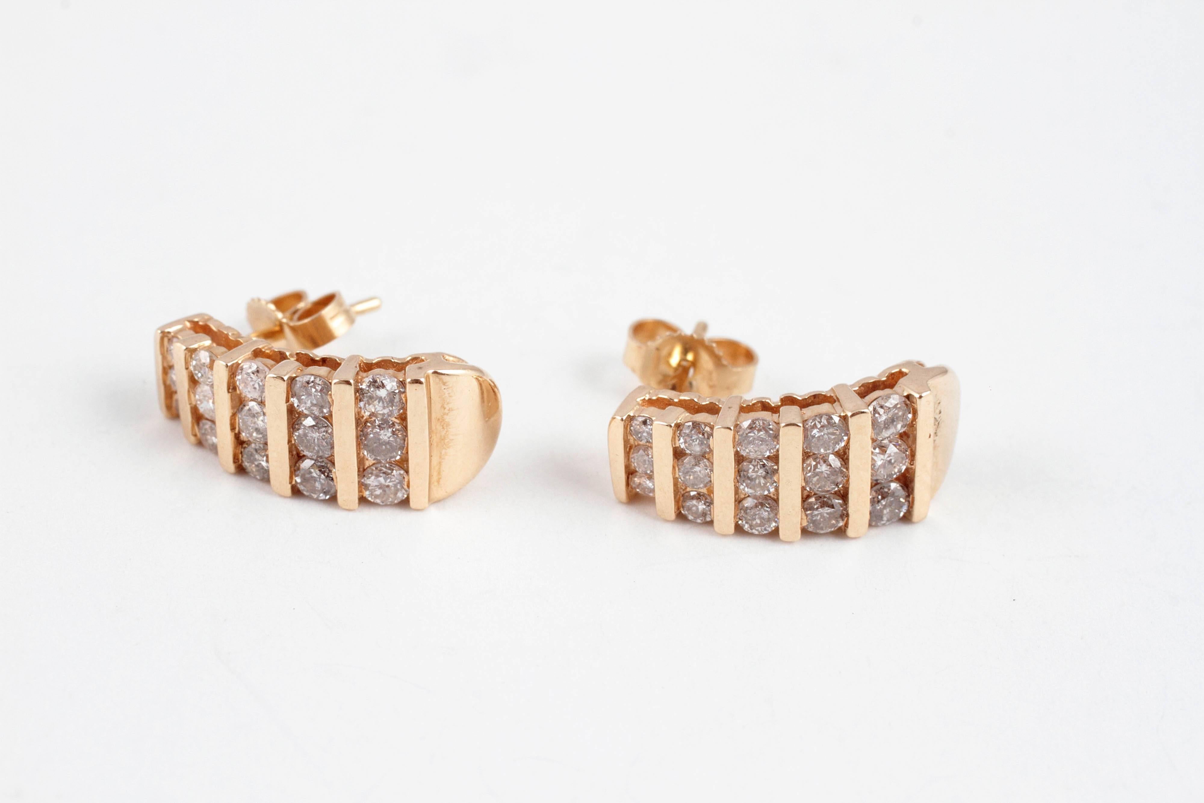 Women's 1.10 Carat Diamond Channel Set Earrings
