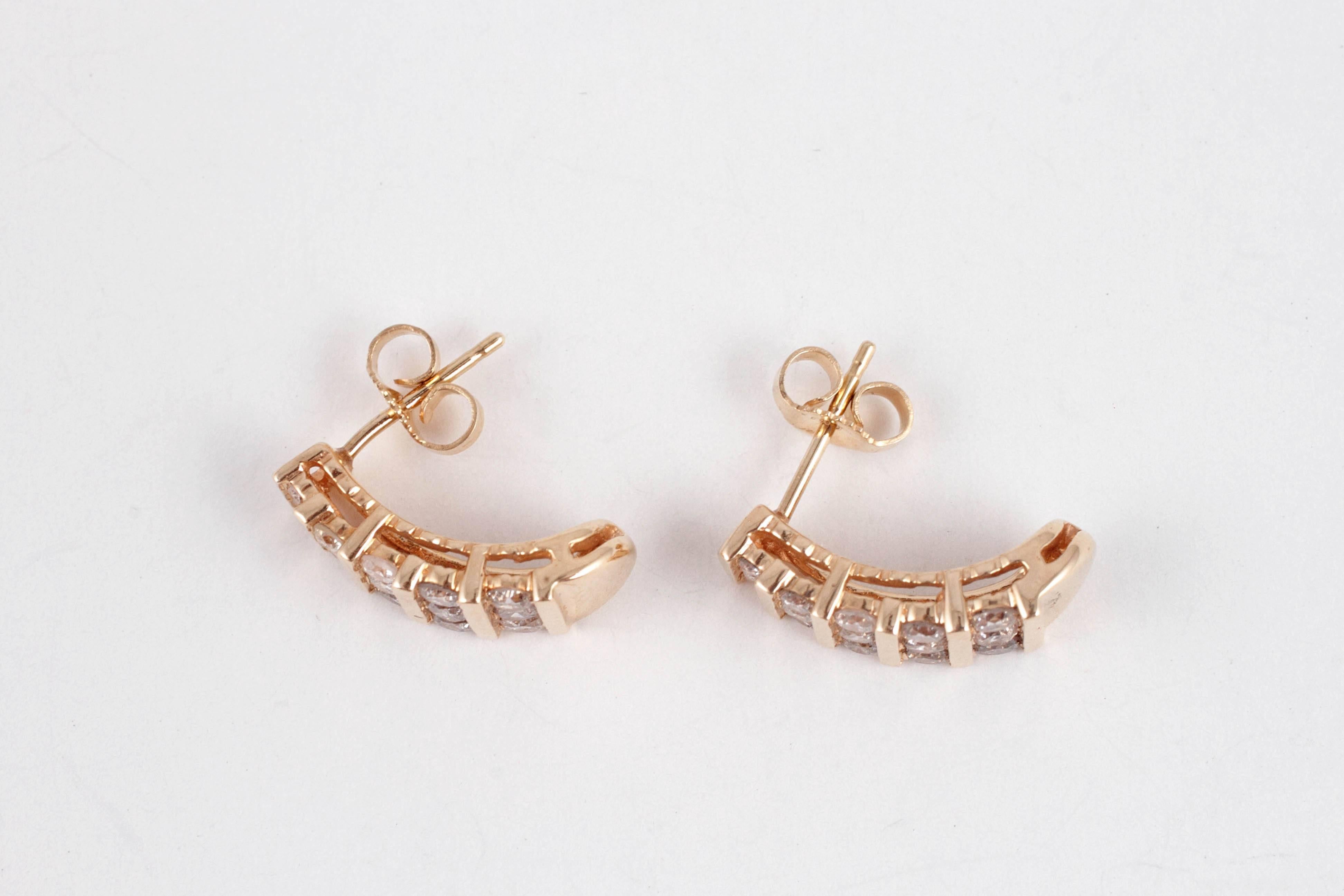 1.10 Carat Diamond Channel Set Earrings 3