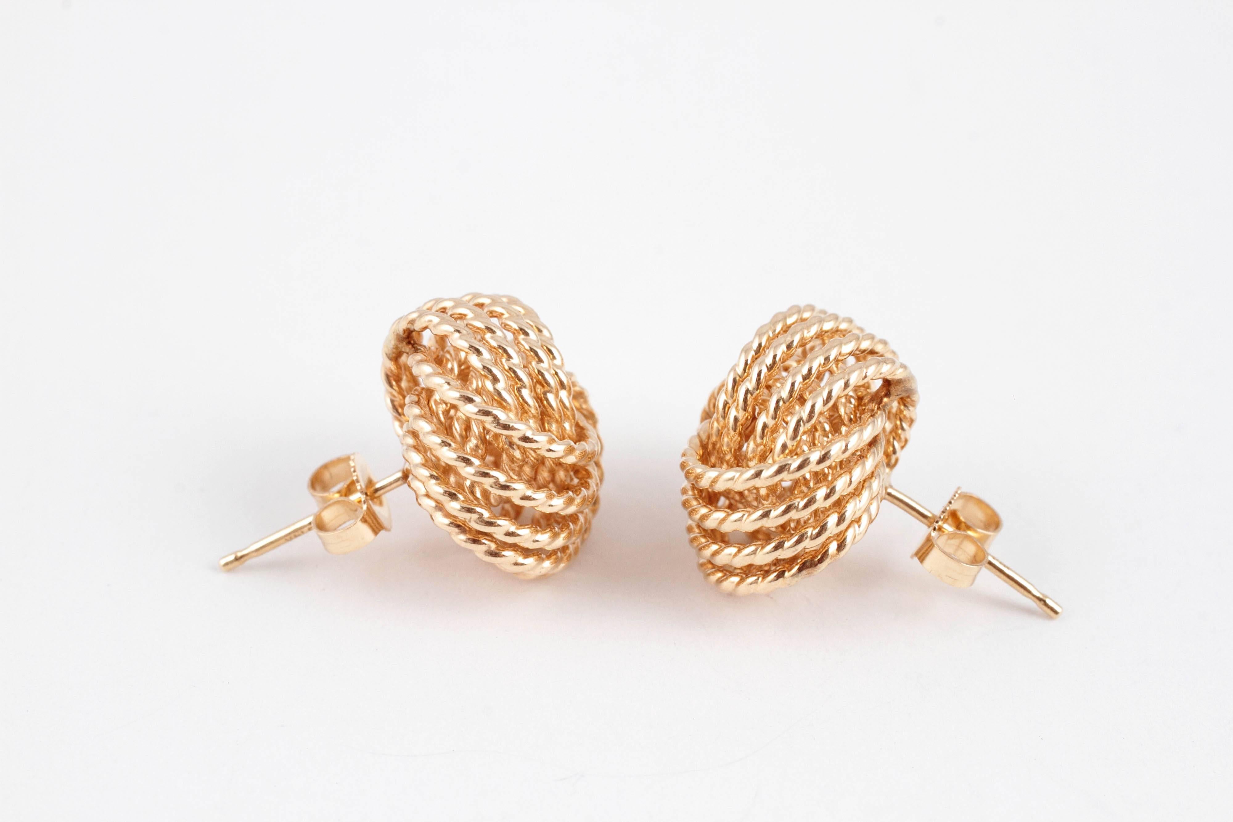 Yellow Gold Knot Earrings 1