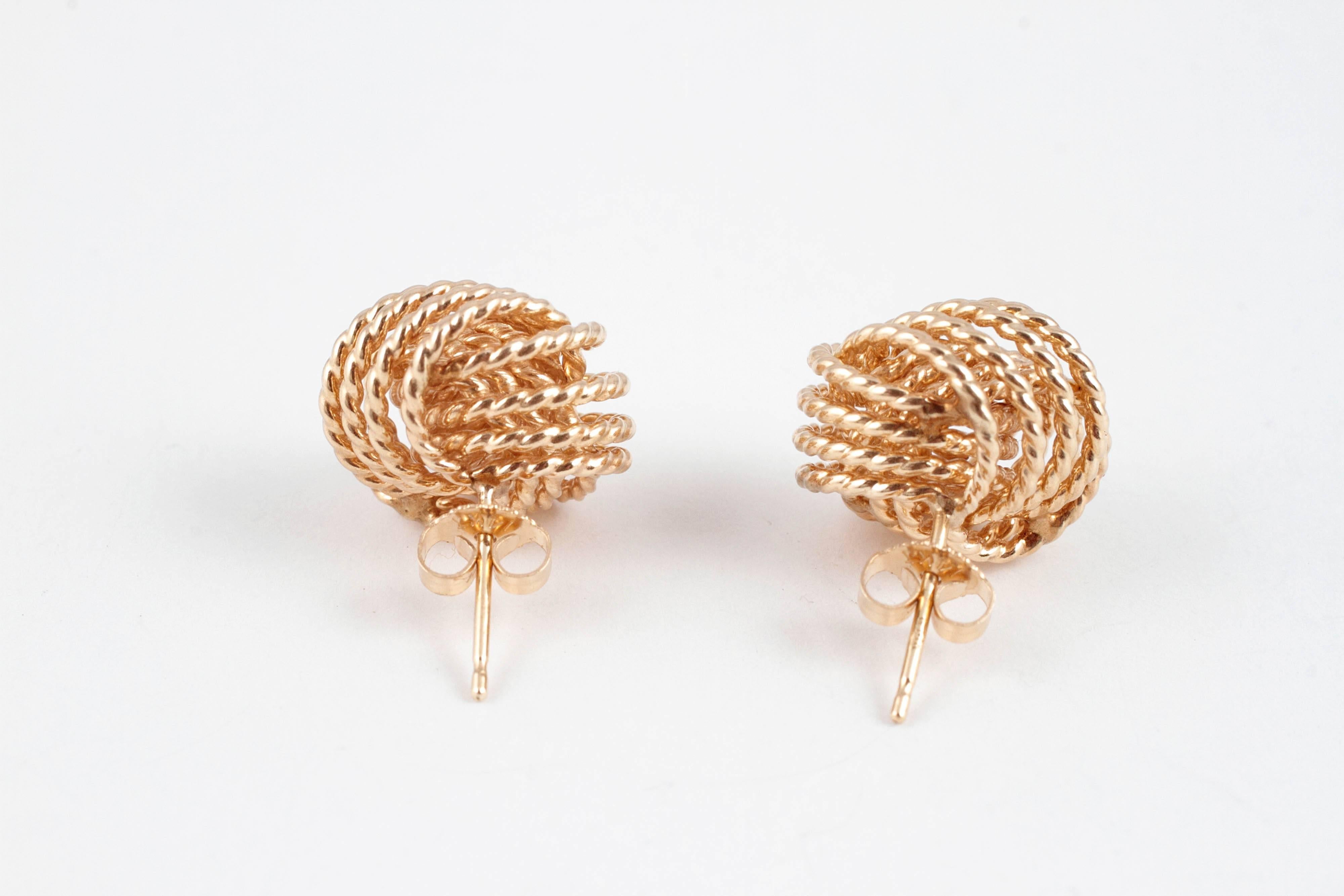 Yellow Gold Knot Earrings 2