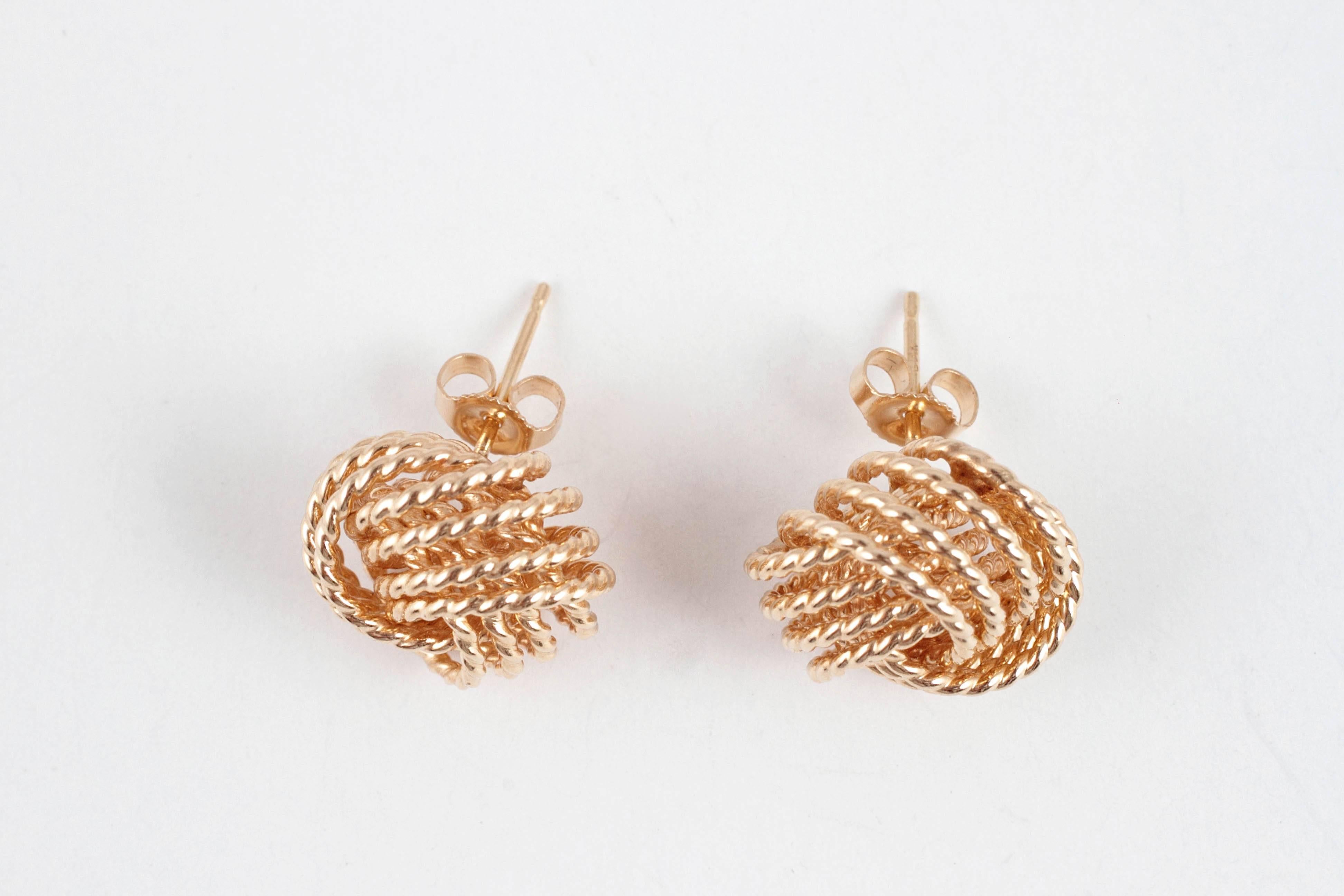 Yellow Gold Knot Earrings 3