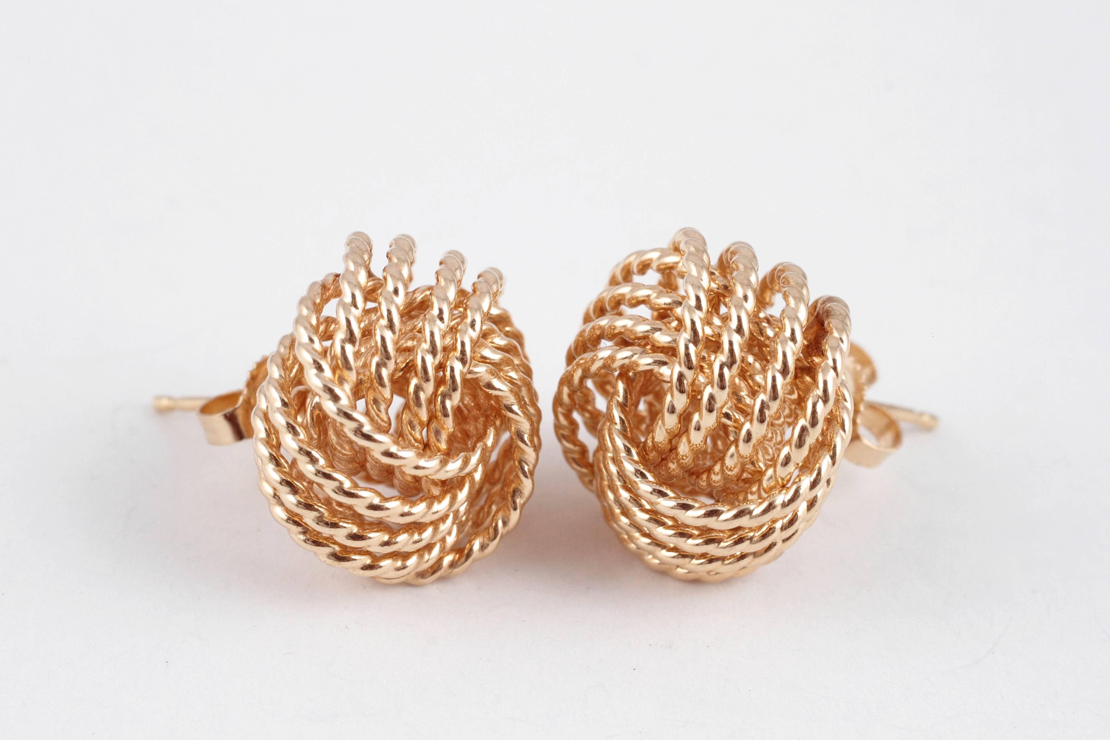 Yellow Gold Knot Earrings 4