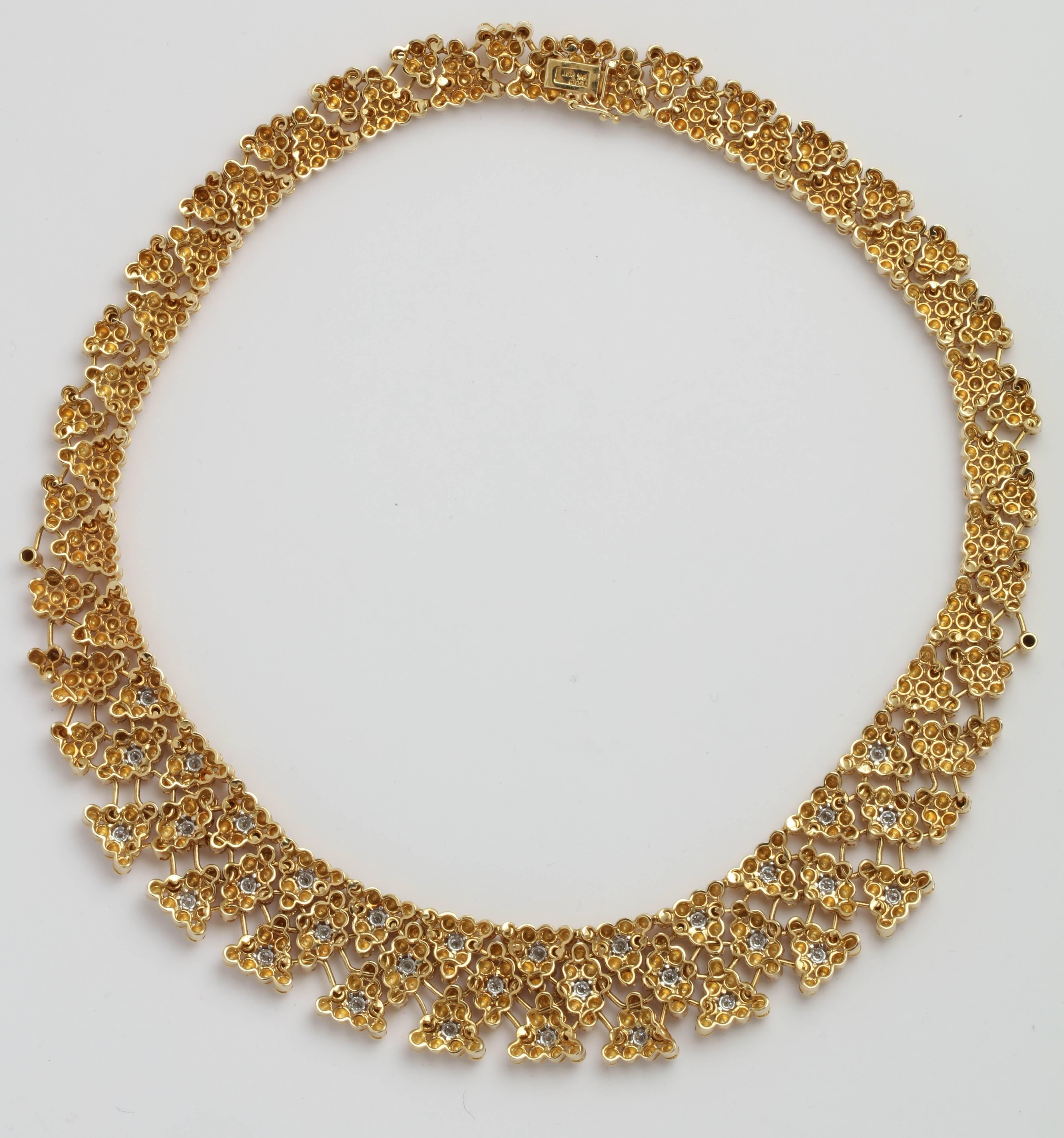Women's Woven Yellow Gold and Diamond Collar