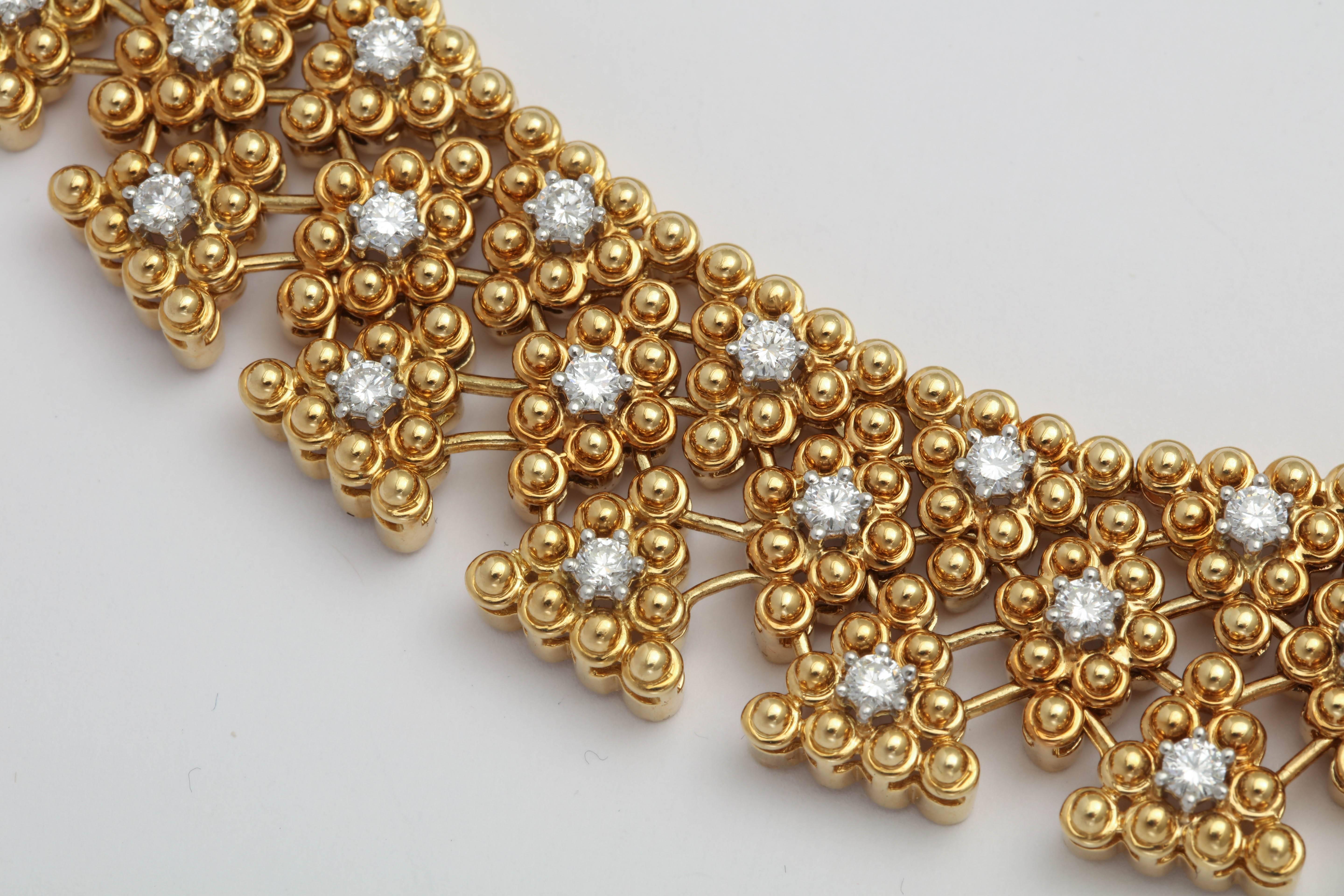 Woven Yellow Gold and Diamond Collar 2