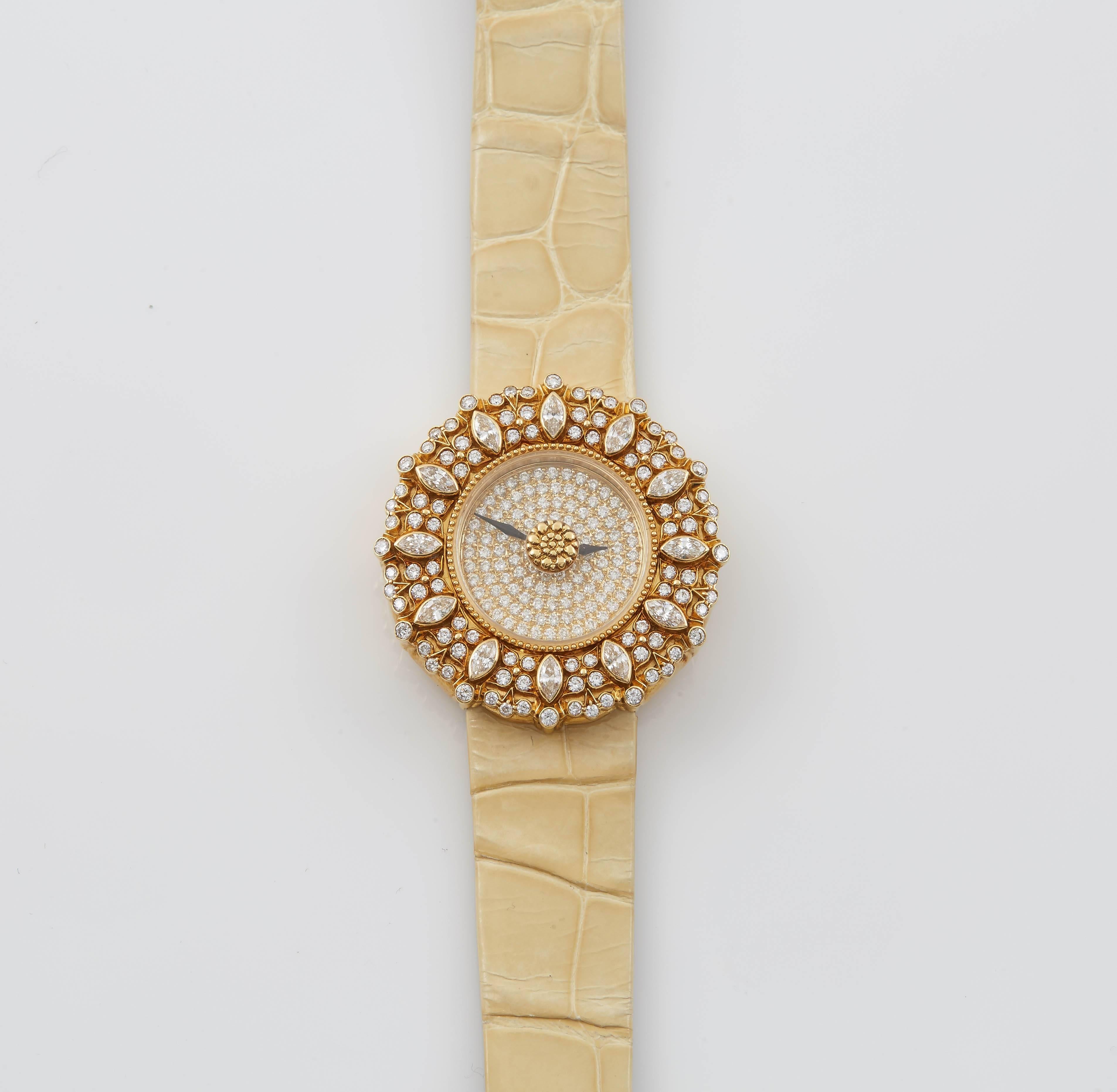 Buccellati Ladies Yellow Gold Eliochron Wristwatch In Excellent Condition In New York, NY