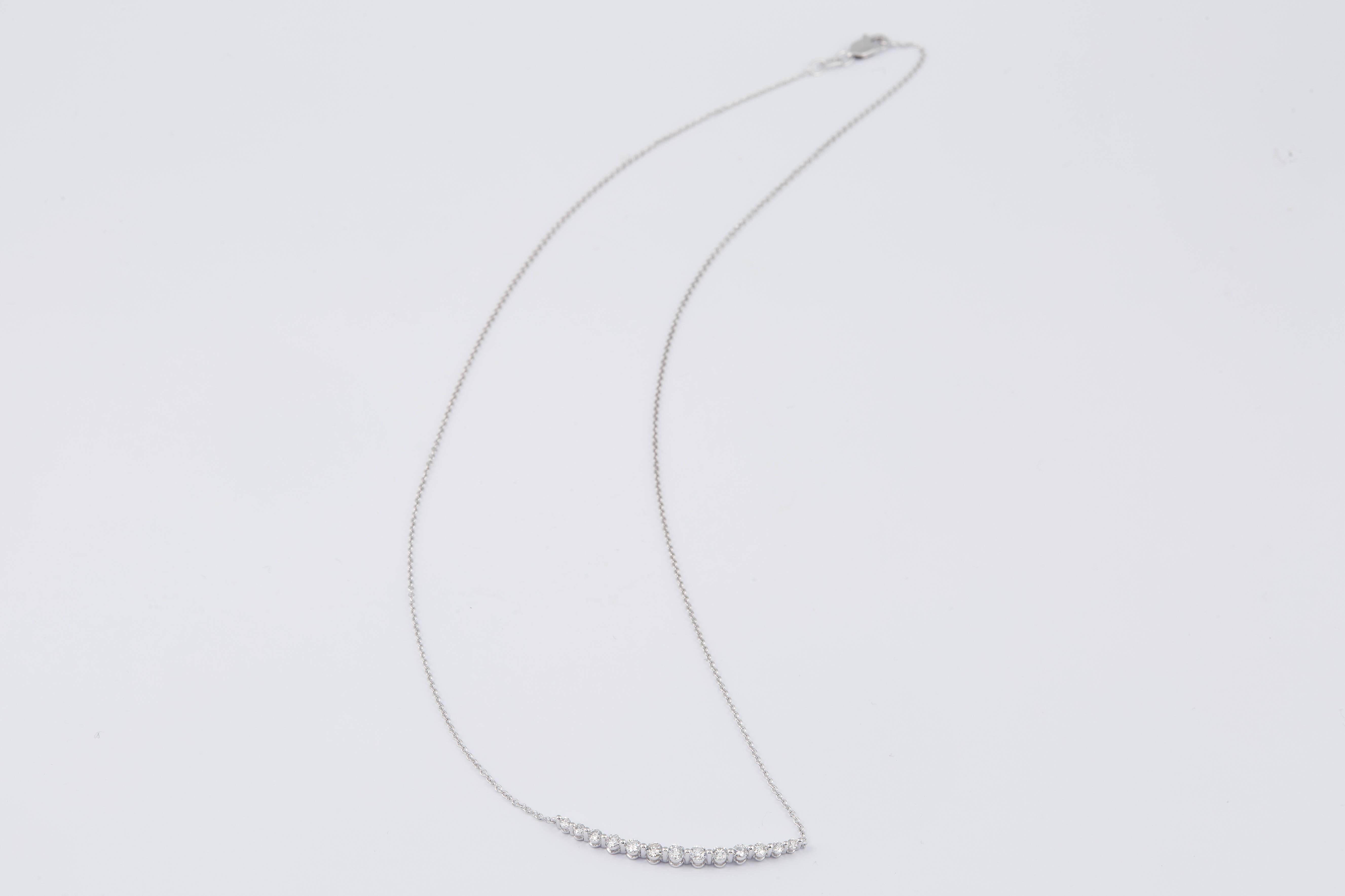 Modern Graduated Diamond Bar Necklace