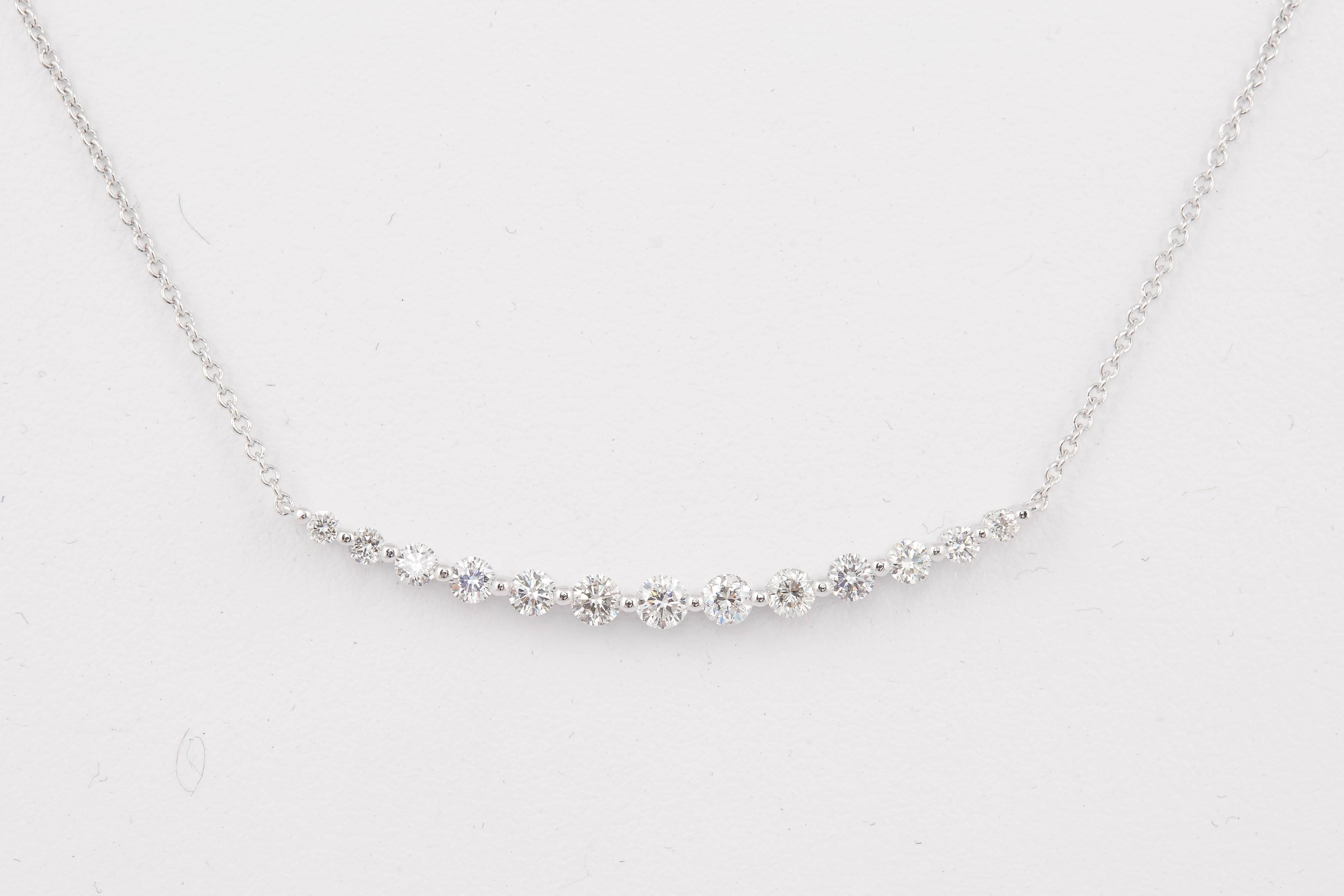 Women's Graduated Diamond Bar Necklace