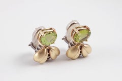 "Saint" by" Sarah Jane Peridot Yellow Gold Sterling Silver Bee Earrings