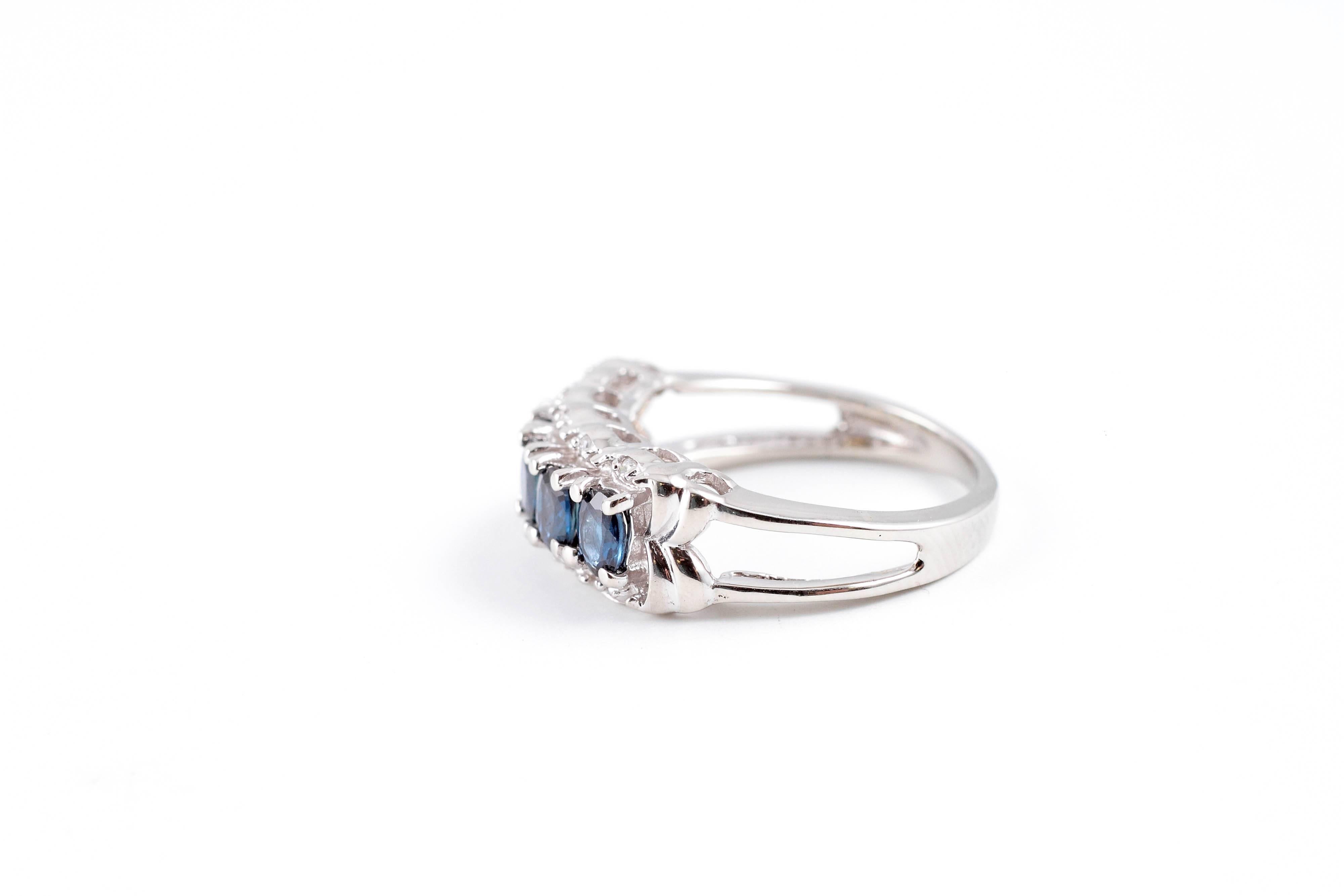 Blue Sapphire Diamond Ring 1