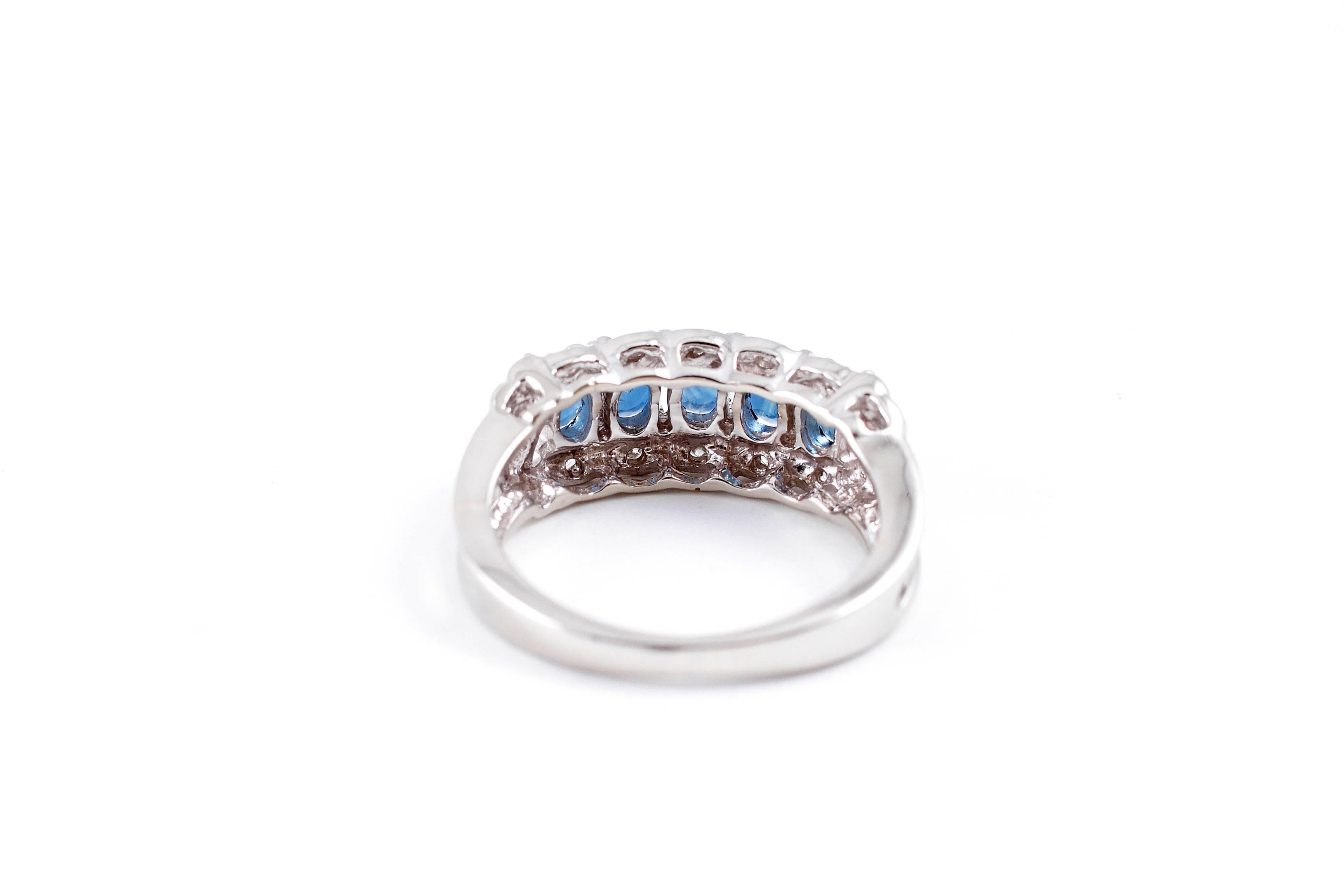 Blue Sapphire Diamond Ring 2