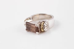 Yellow Gold Sterling Silver Quartz Ring by "Lagos"