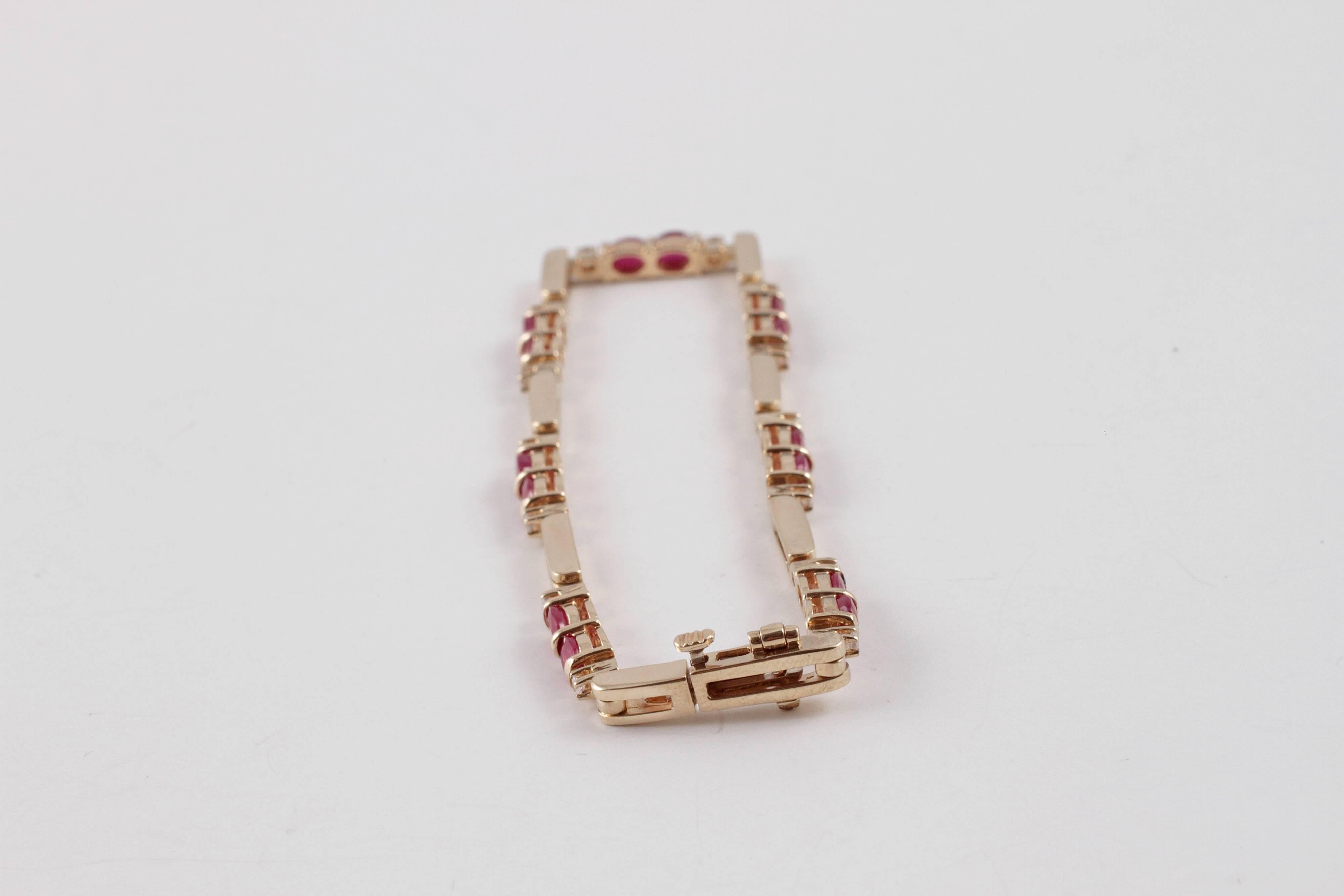 Ruby Diamond Yellow Gold Bracelet 1