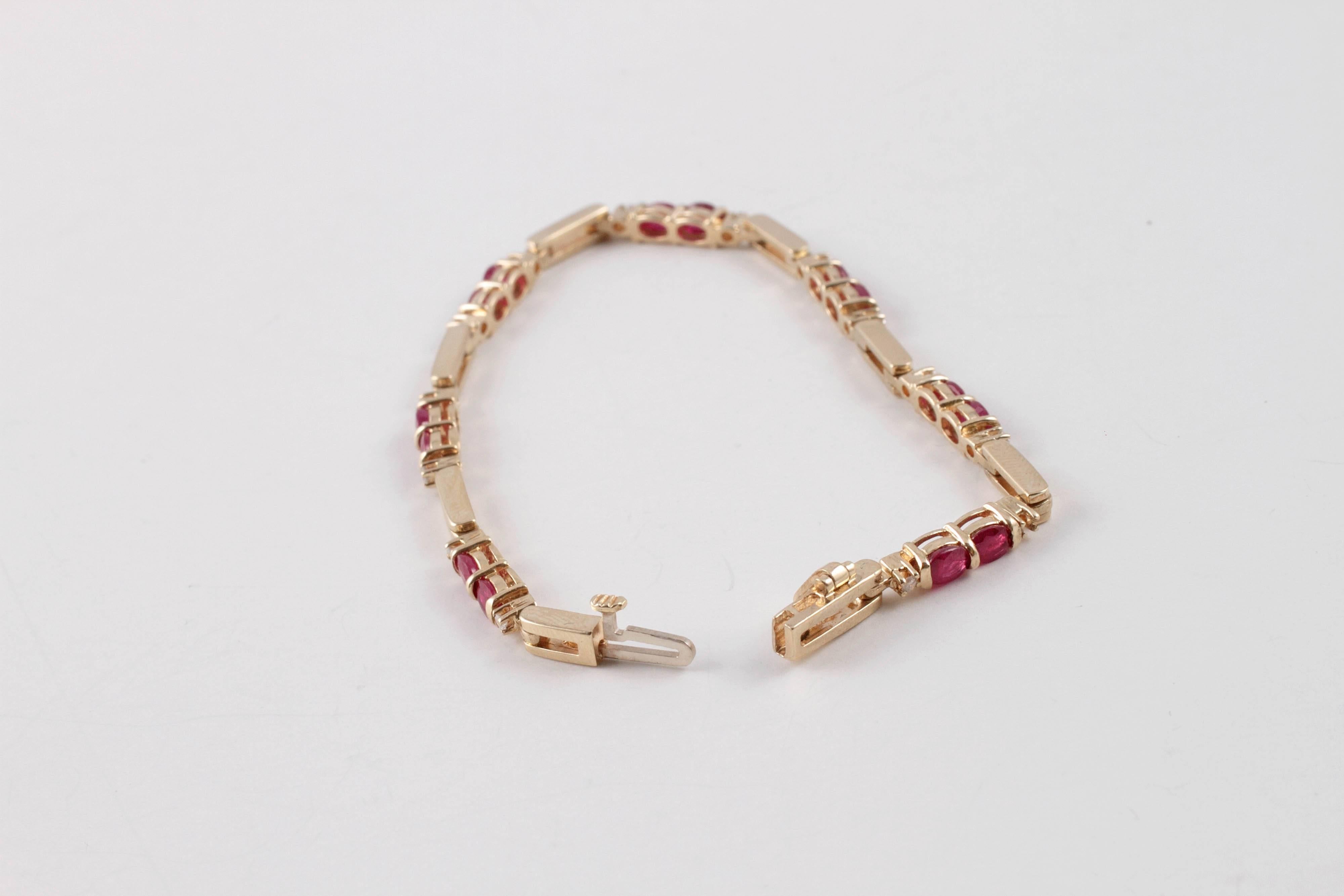 Ruby Diamond Yellow Gold Bracelet 2