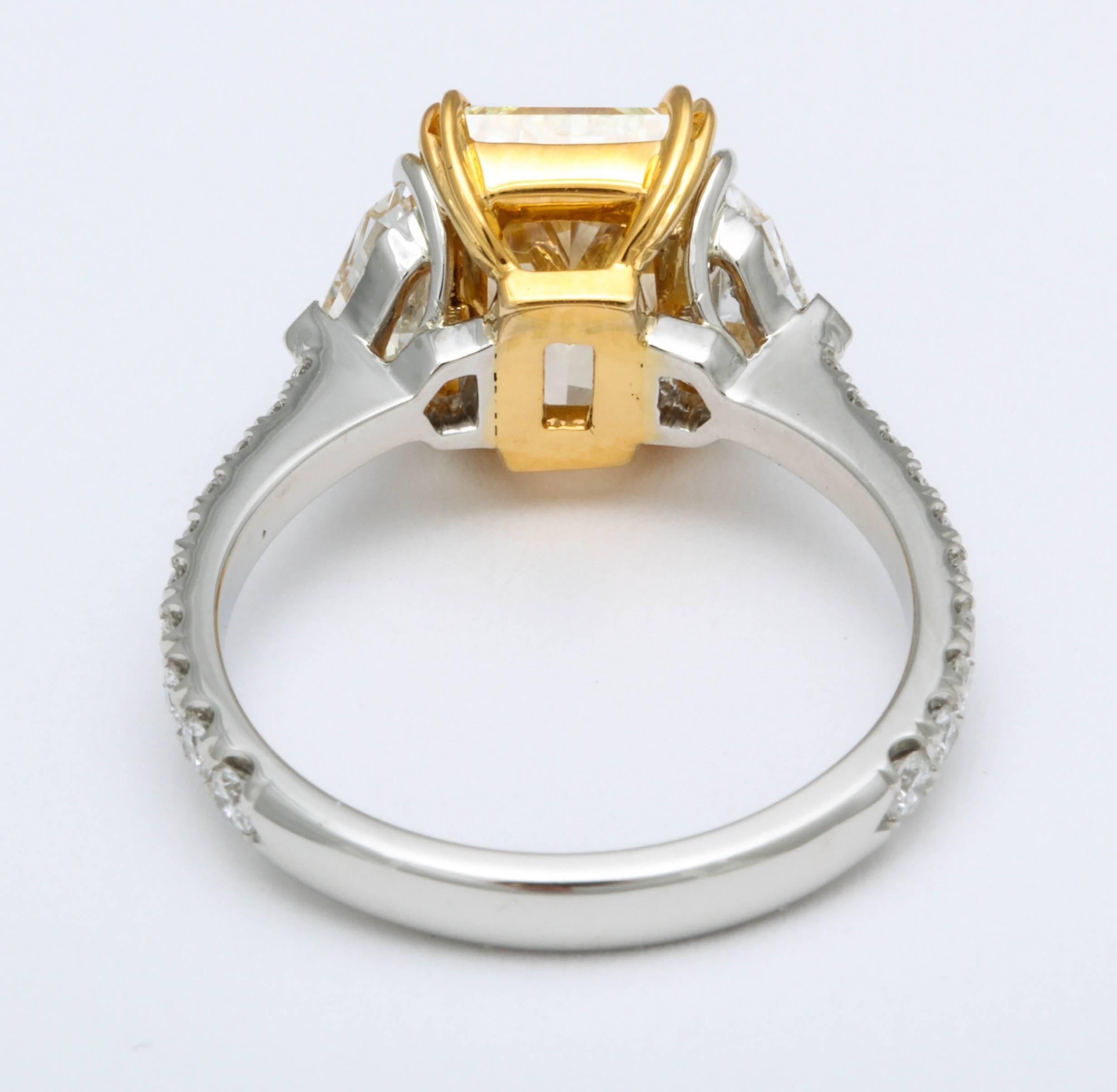 Women's GIA Certified Fancy Yellow Diamond Ring