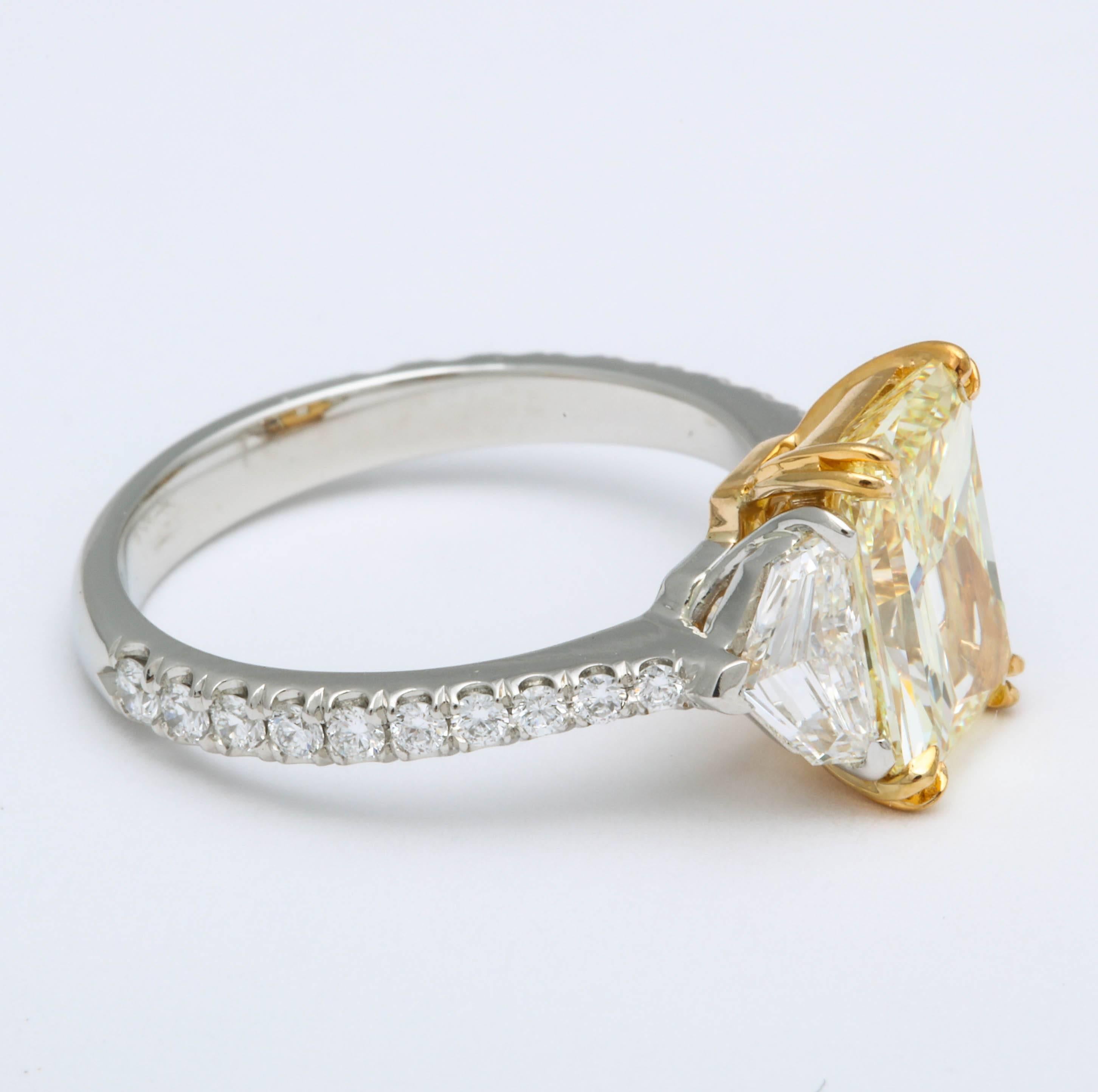 GIA Certified Fancy Yellow Diamond Ring 1