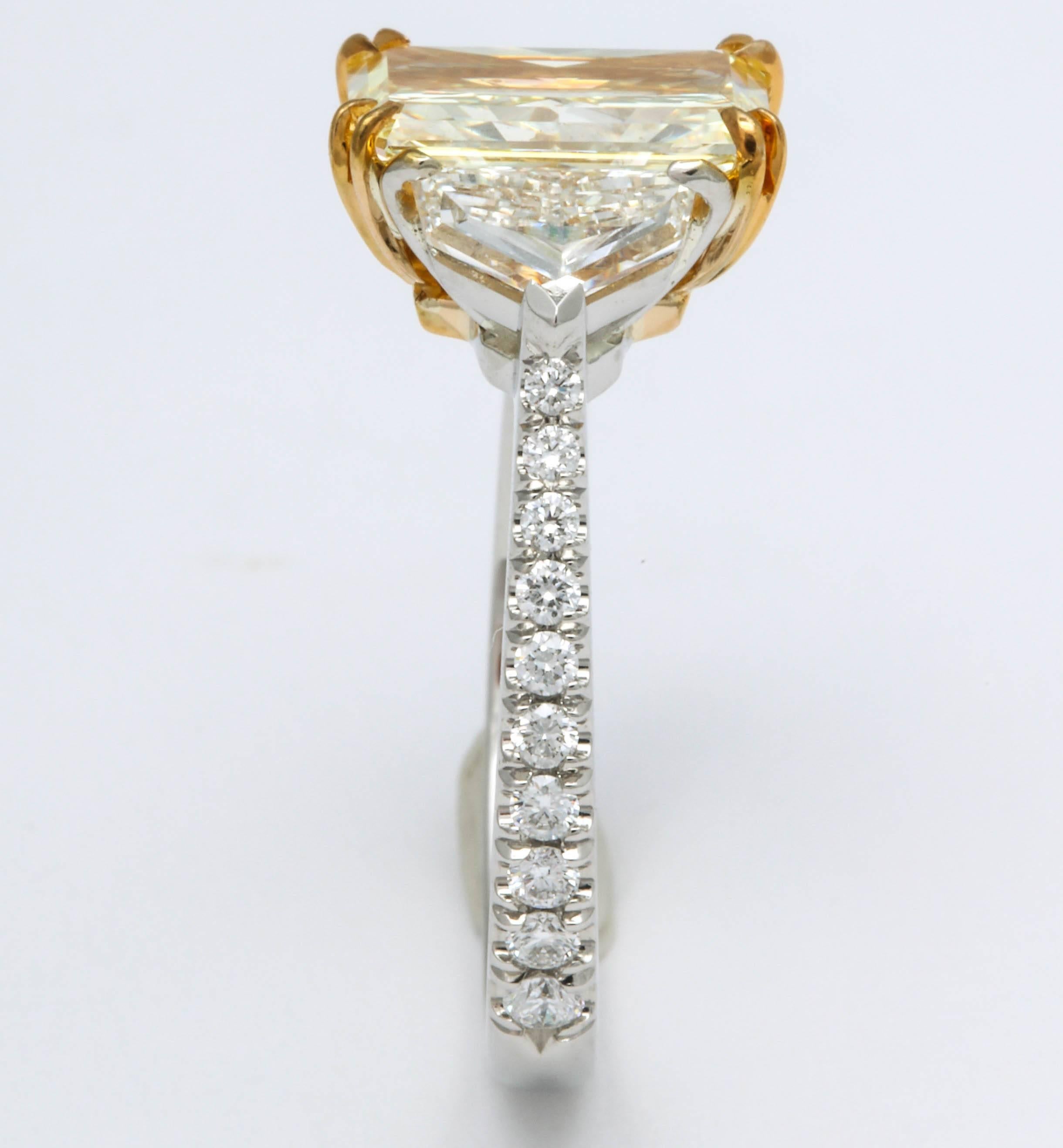 GIA Certified Fancy Yellow Diamond Ring 2