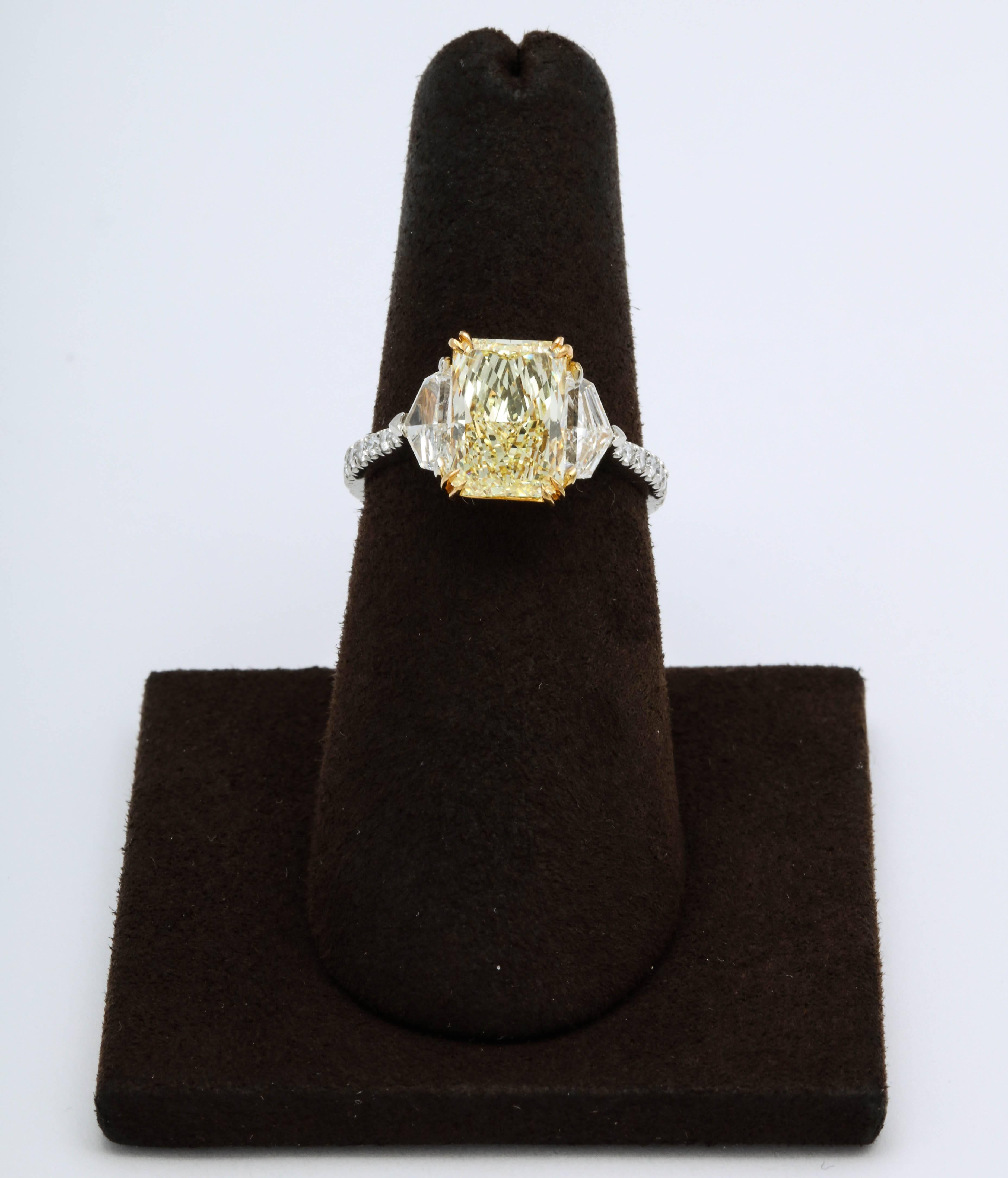 GIA Certified Fancy Yellow Diamond Ring 3