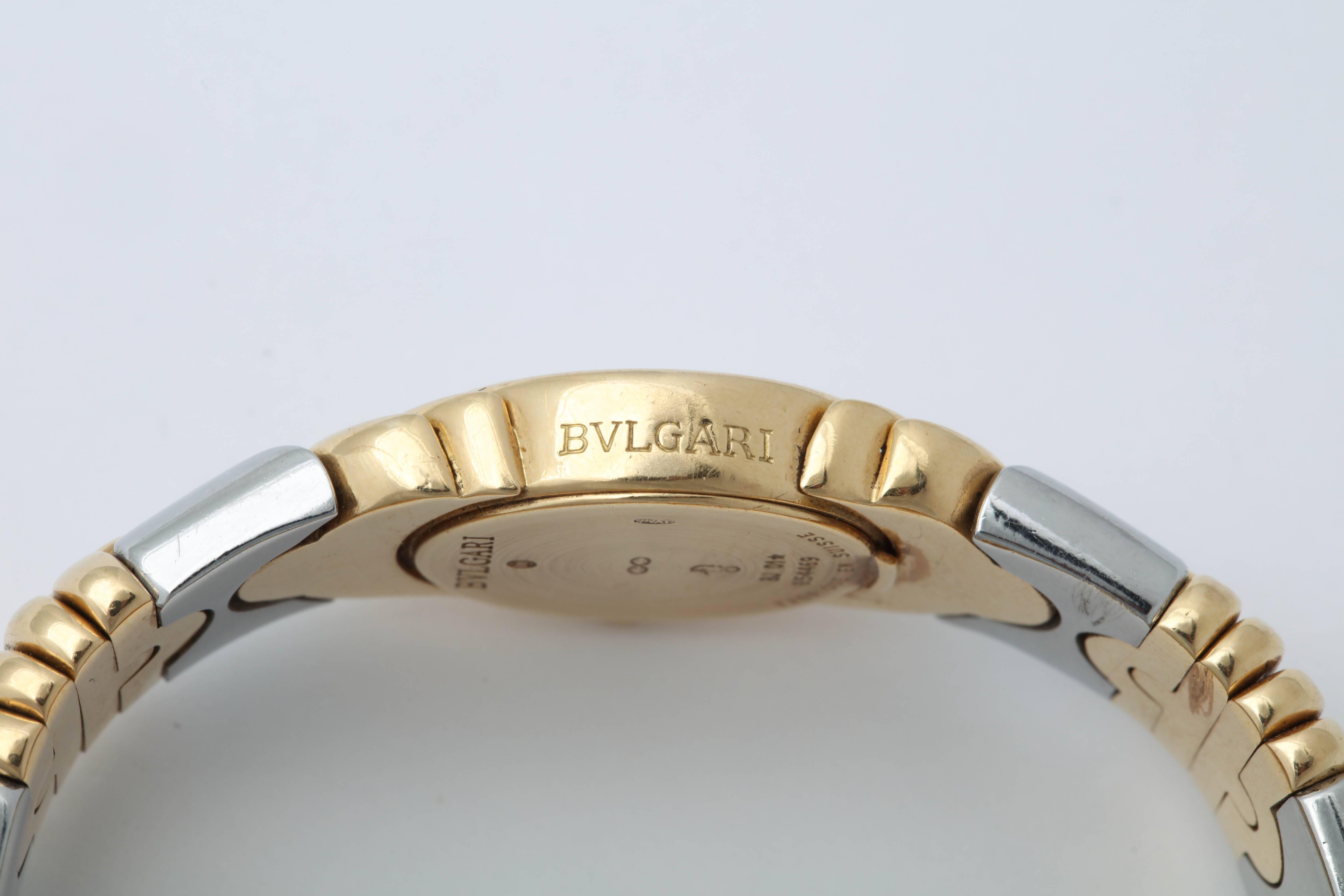 Contemporary Bulgari yellow gold stainless steel Parenthese Quartz Wristwatch