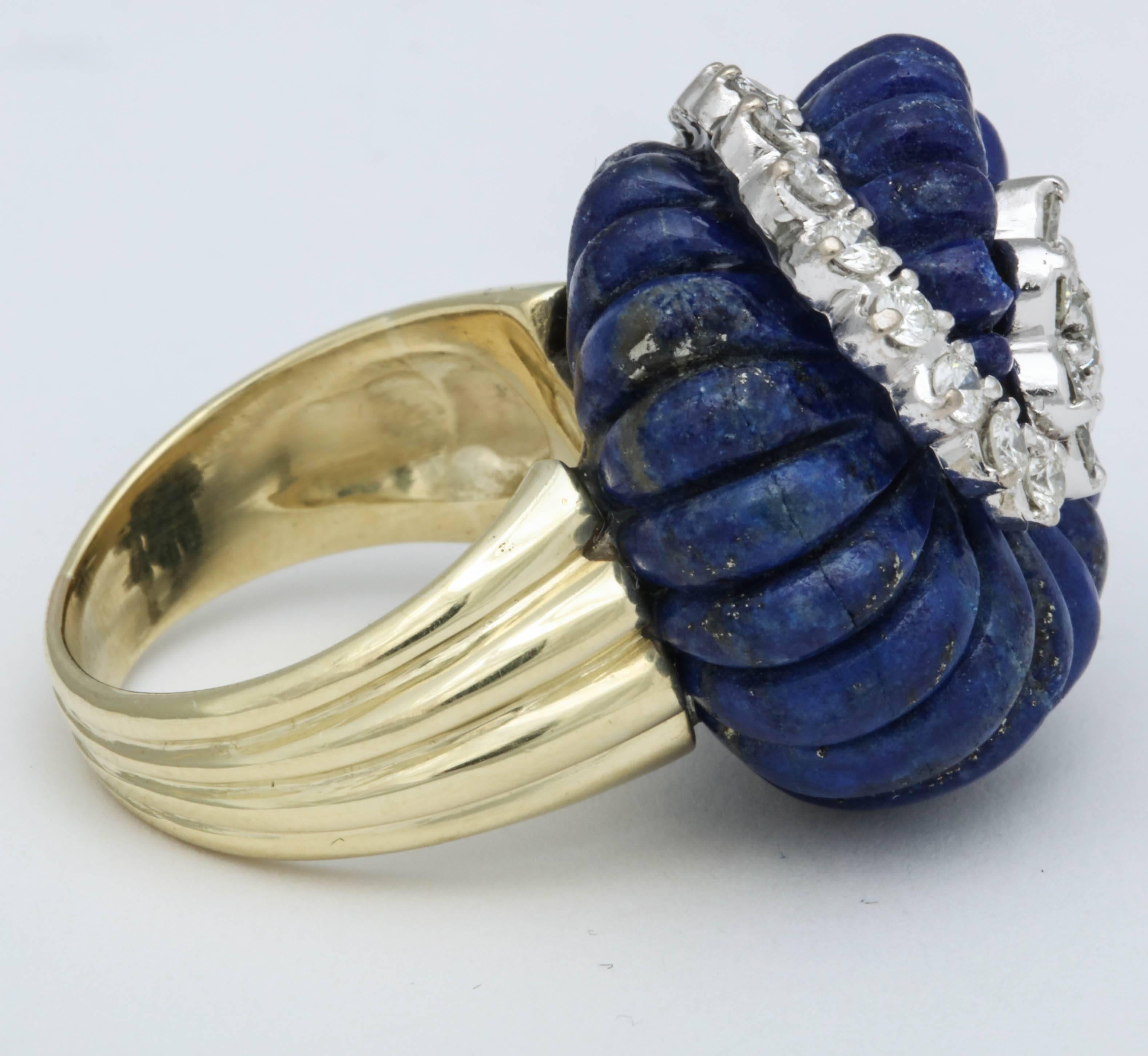 carved lapis ring