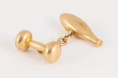 Antique Cufflinks of Dumbbell & Indian Club in 18 Carat Gold, English circa 1870