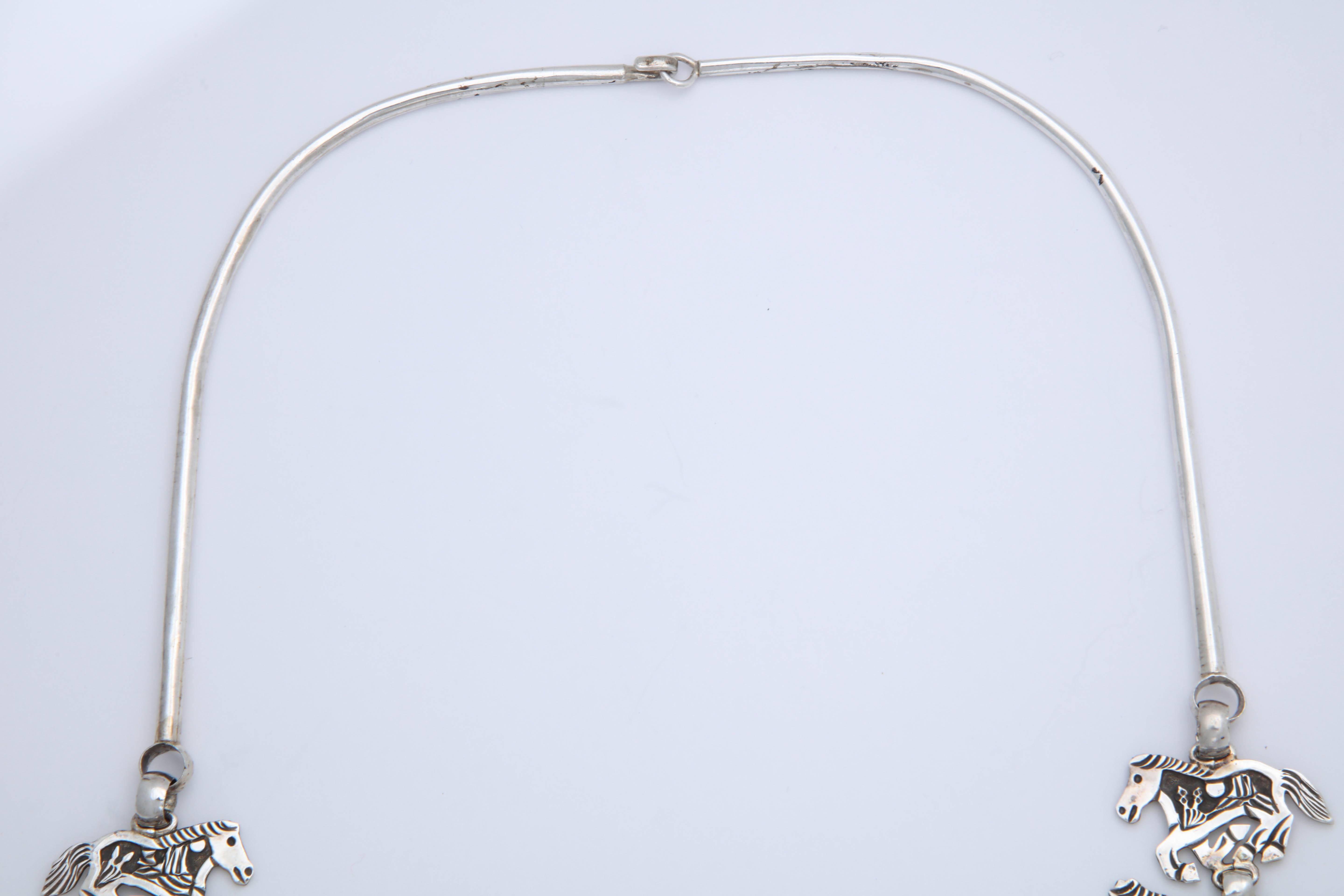 Sterling Silver Native American Floyd Becenti Necklace For Sale 1