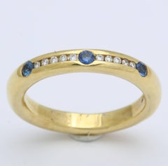 Sapphire and Diamond Band Ring