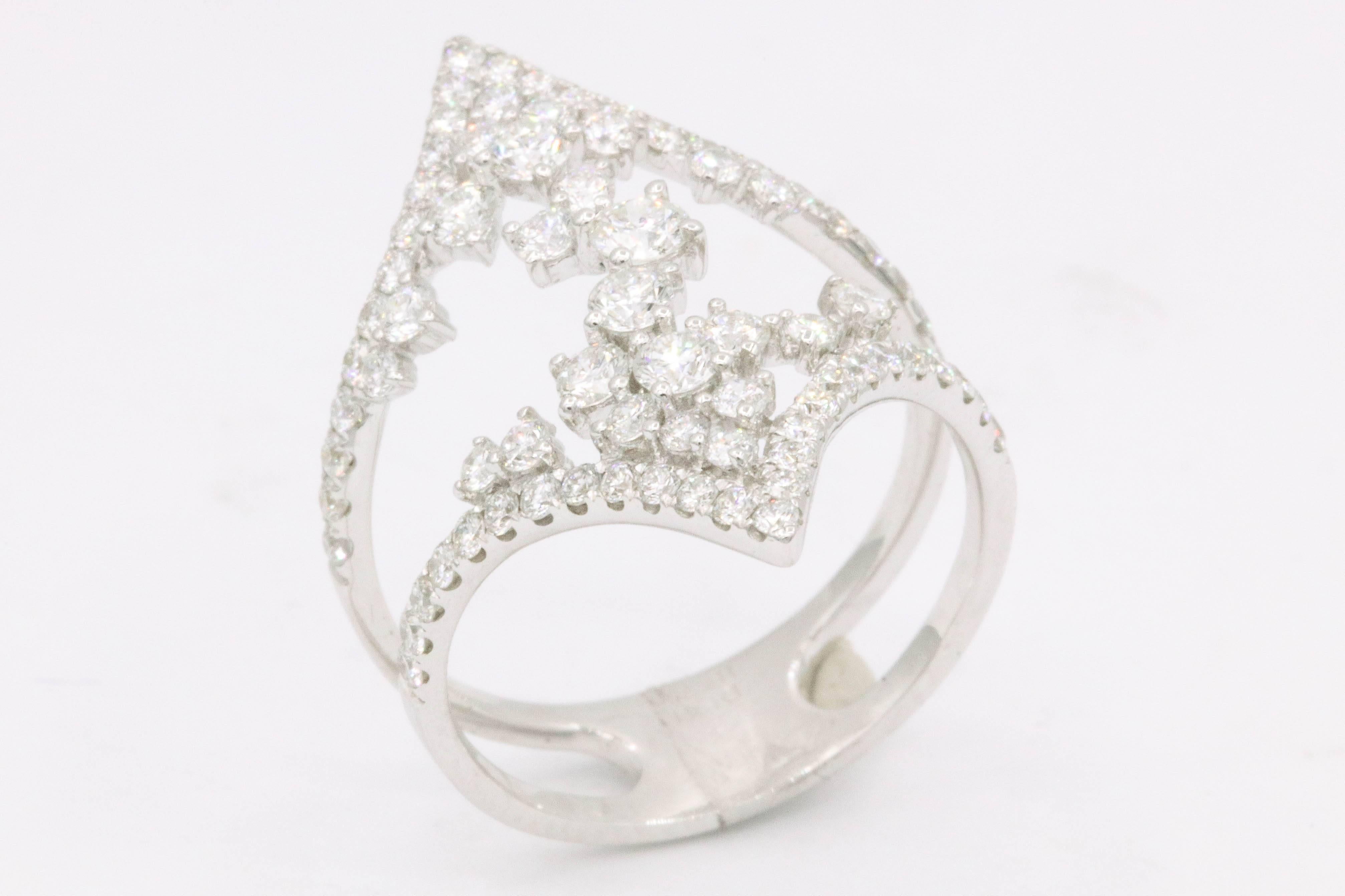 Anello di diamanti alla moda da 1,53 carati in vendita 1