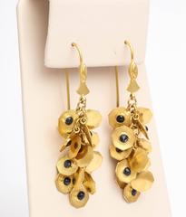Sapphire Gold Dangle Earrings