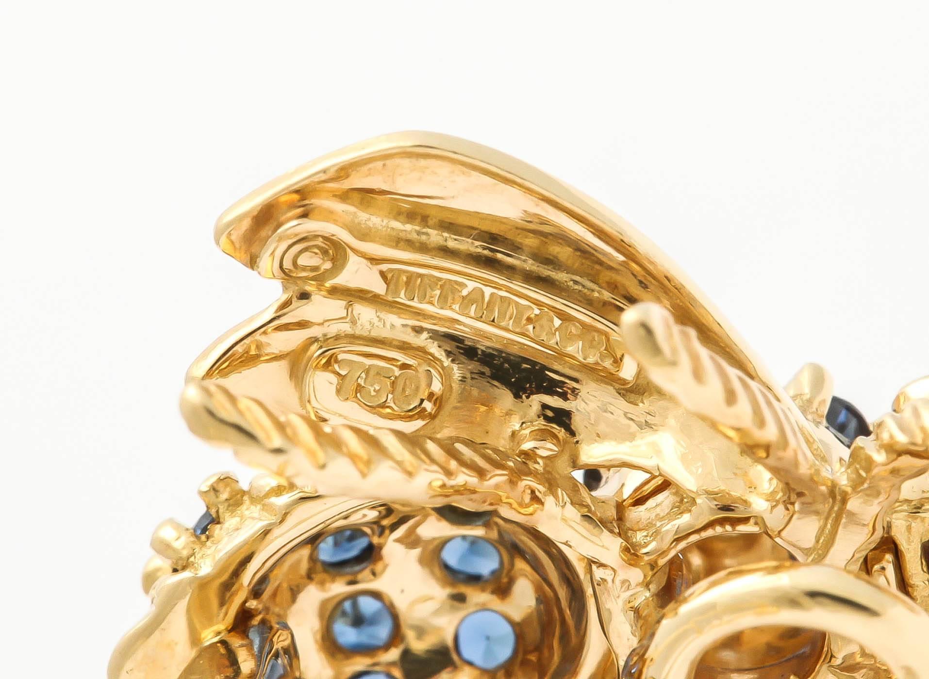 Women's Tiffany & Co. Sapphire Ruby Diamond Gold Figural Bee Earclips