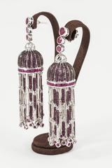 Ruby Gold Chandelier Earrings