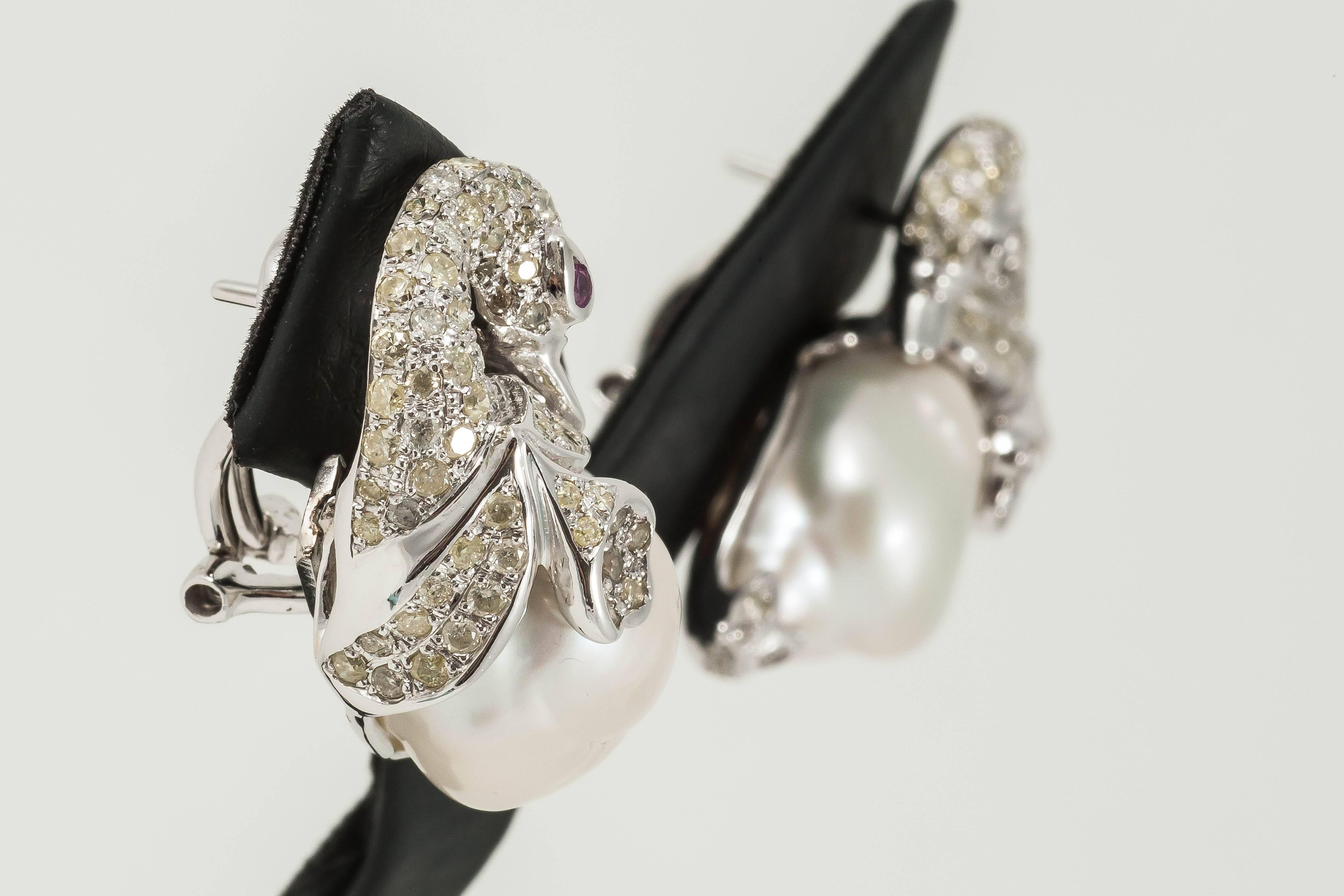 Women's Diamond Swan studs For Sale