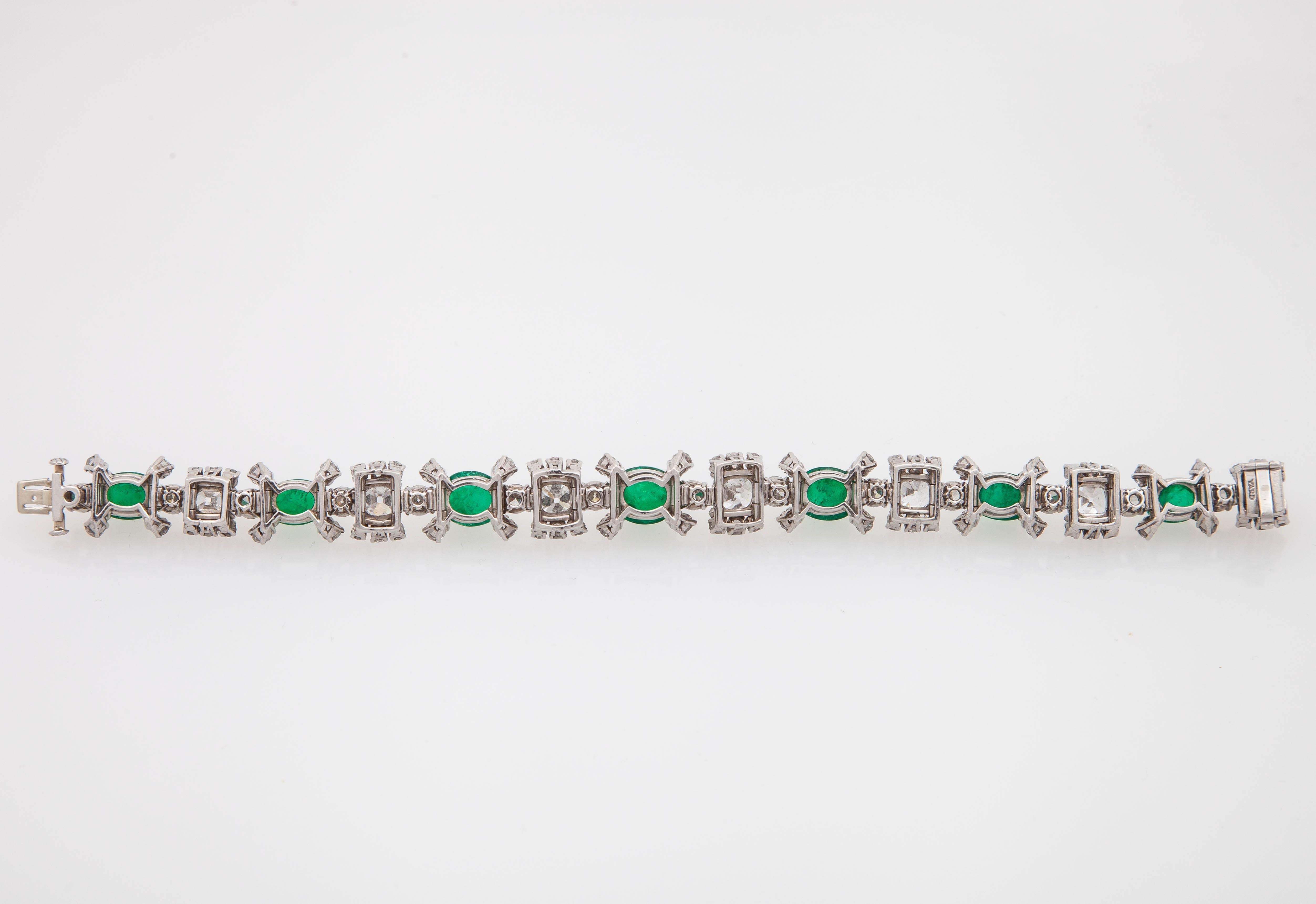 Stunning Raymond Yard Emerald Diamond Platinum Bracelet 1