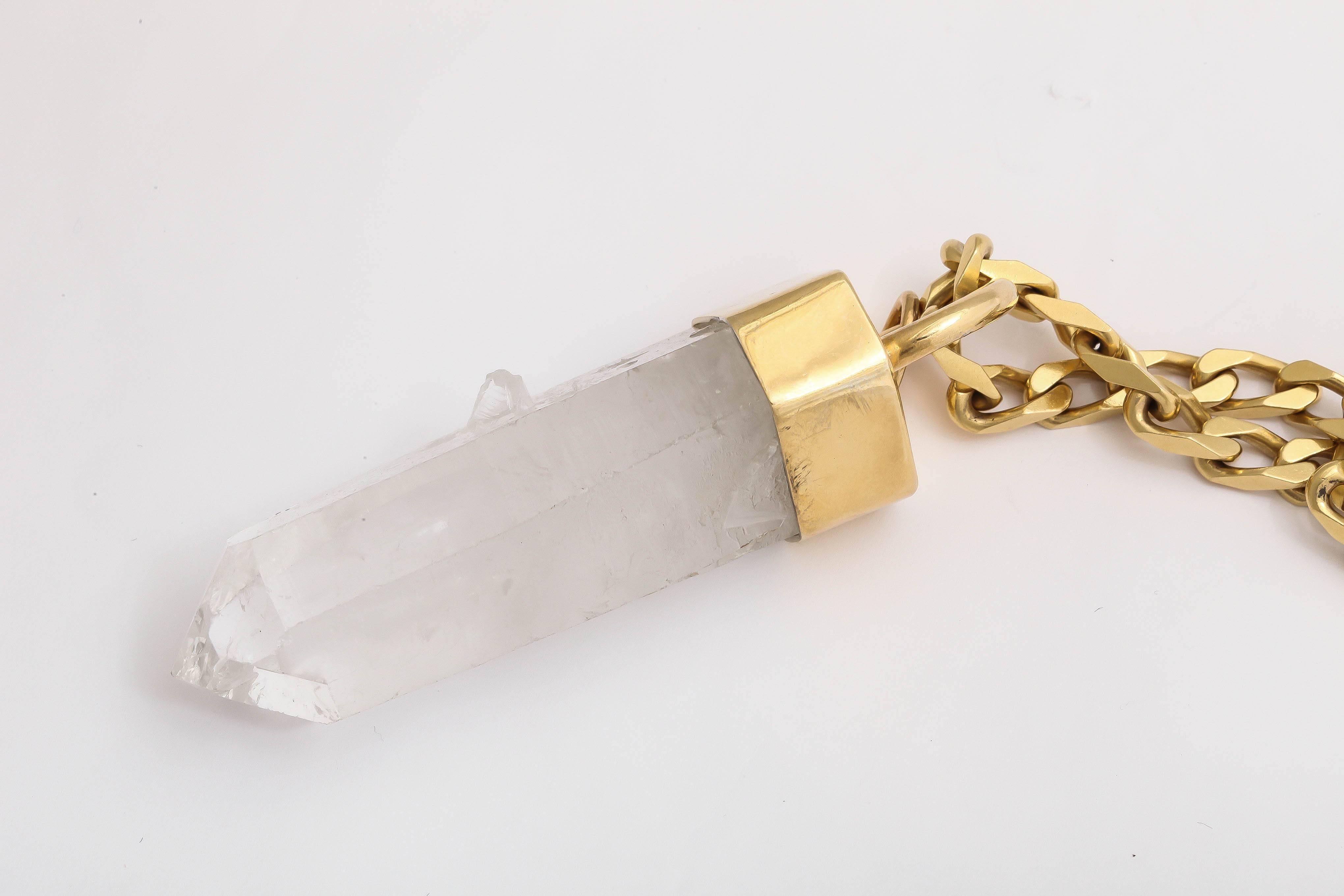 Bulgari Crystal Pendant and Gold Chain 3