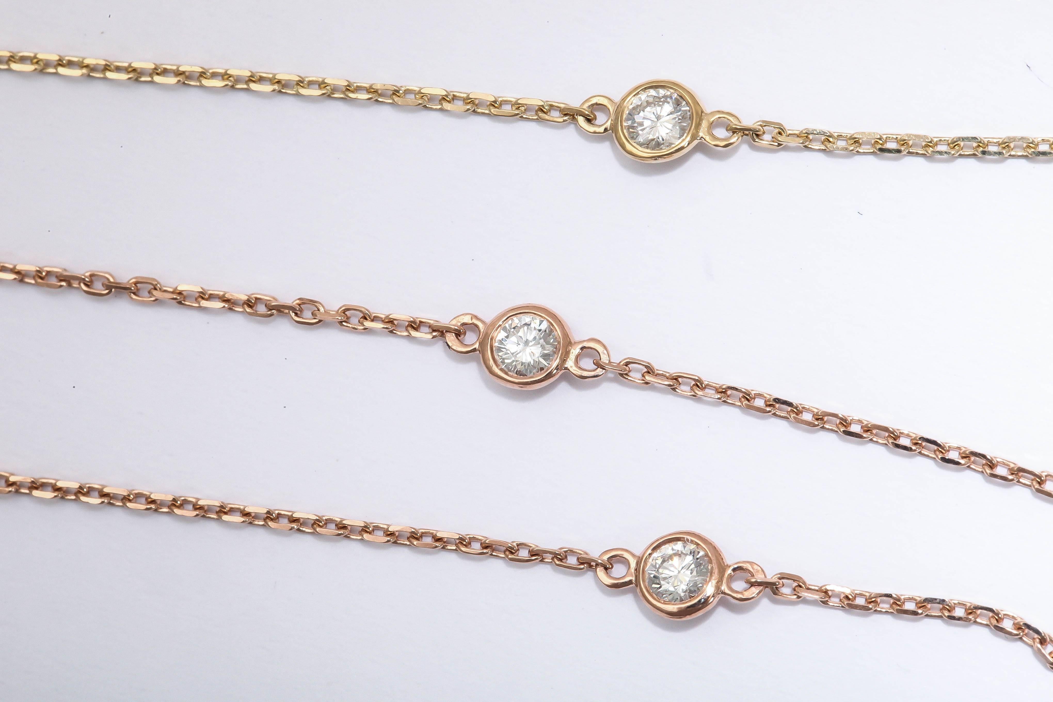 Women's or Men's Diamond Gold Chain Necklace For Sale