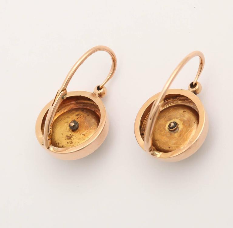 19th Century French Pearl Gold Earrings For Sale at 1stdibs