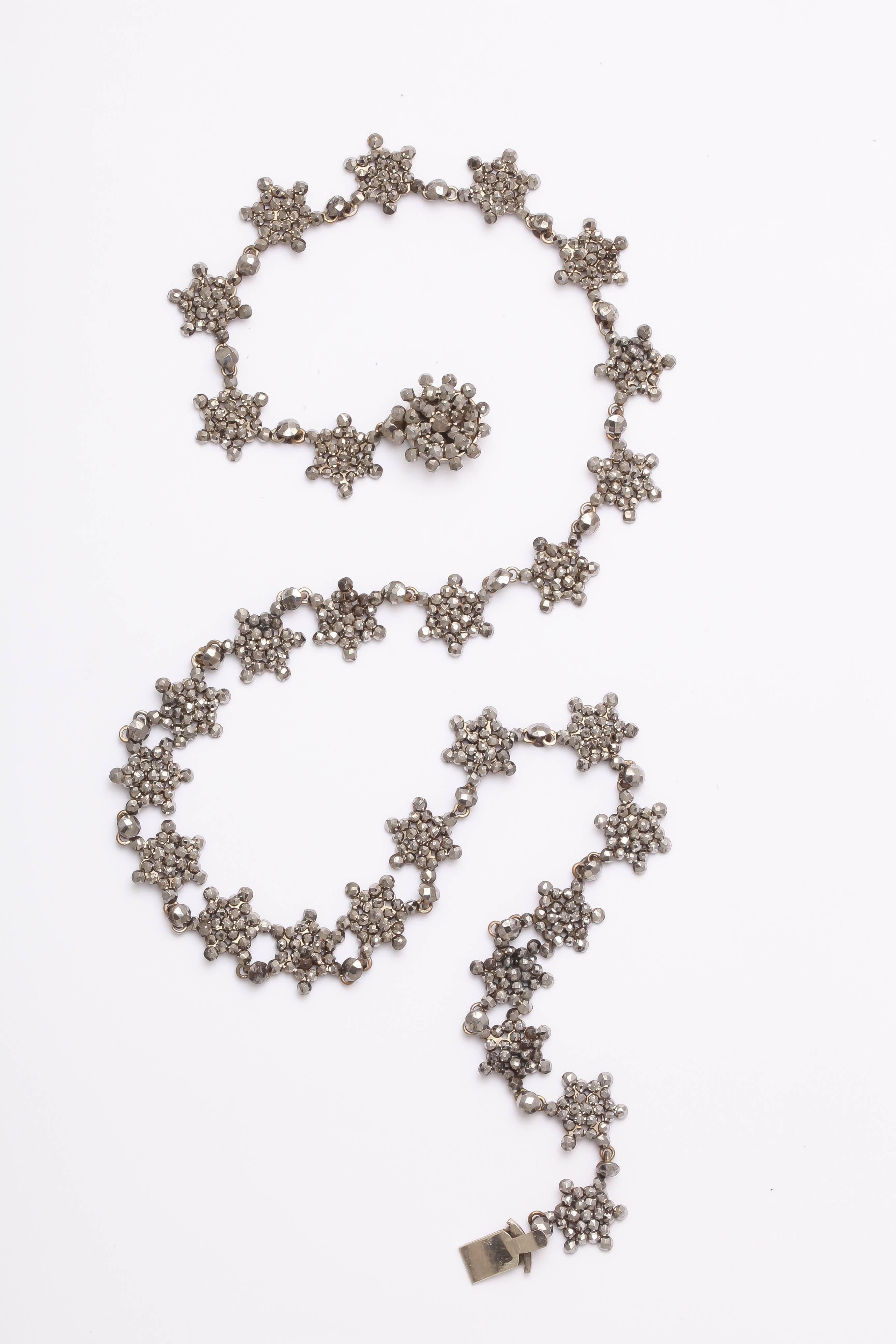 George IV Antique Georgian Cut Steel Star Necklace