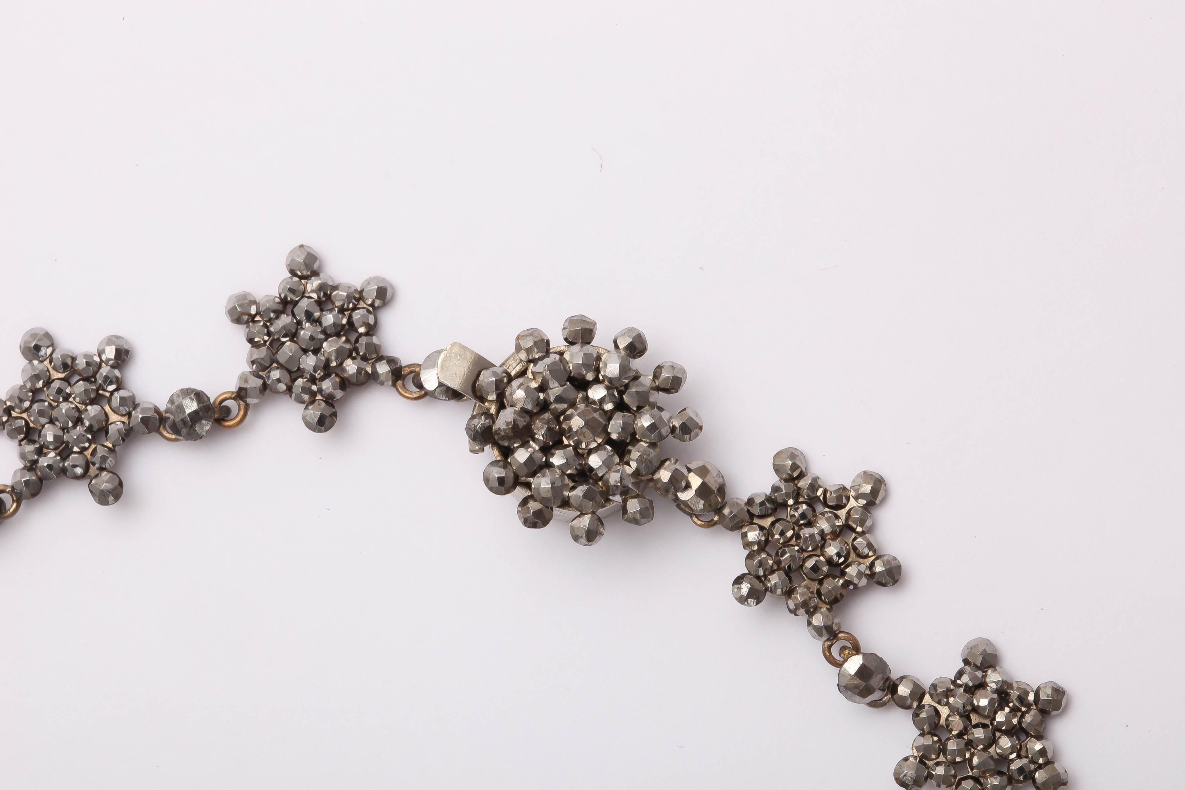 Women's Antique Georgian Cut Steel Star Necklace