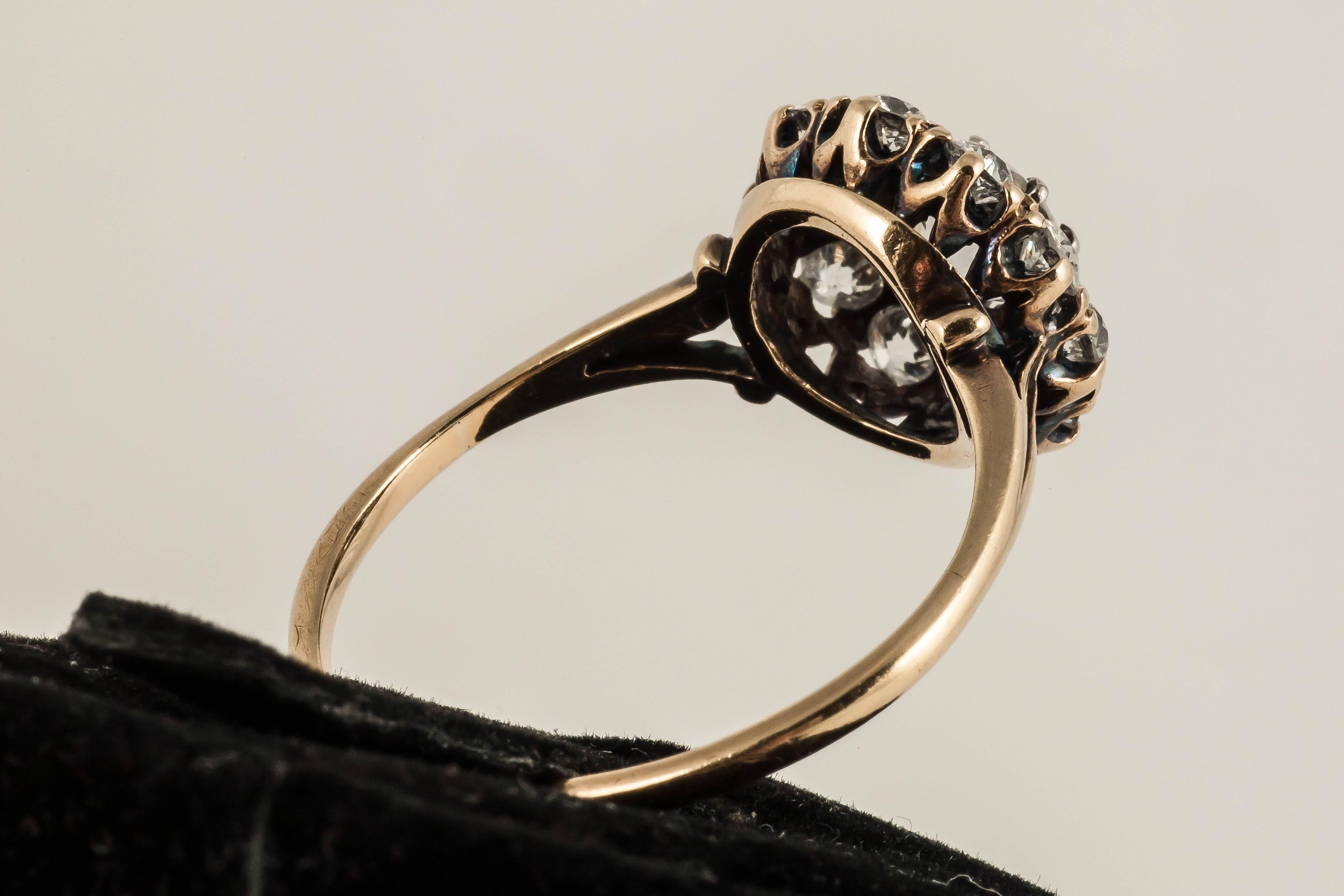 Women's Stunning Victorian Diamond cluster ring For Sale