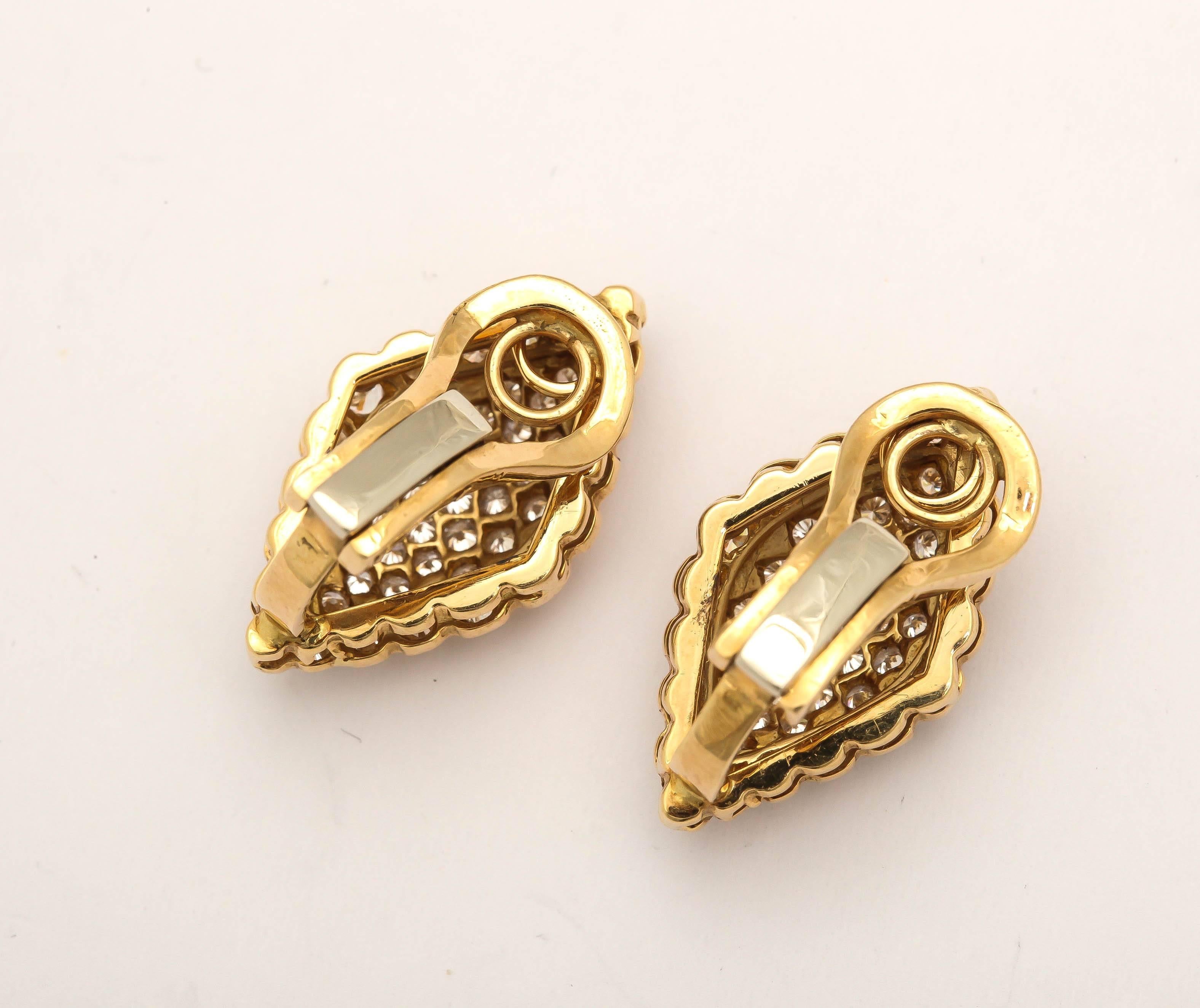 Contemporary Dramatic Diamond Gold Earrings