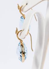 Beautiful Checkerboard Cut London Blue Topaz Earring