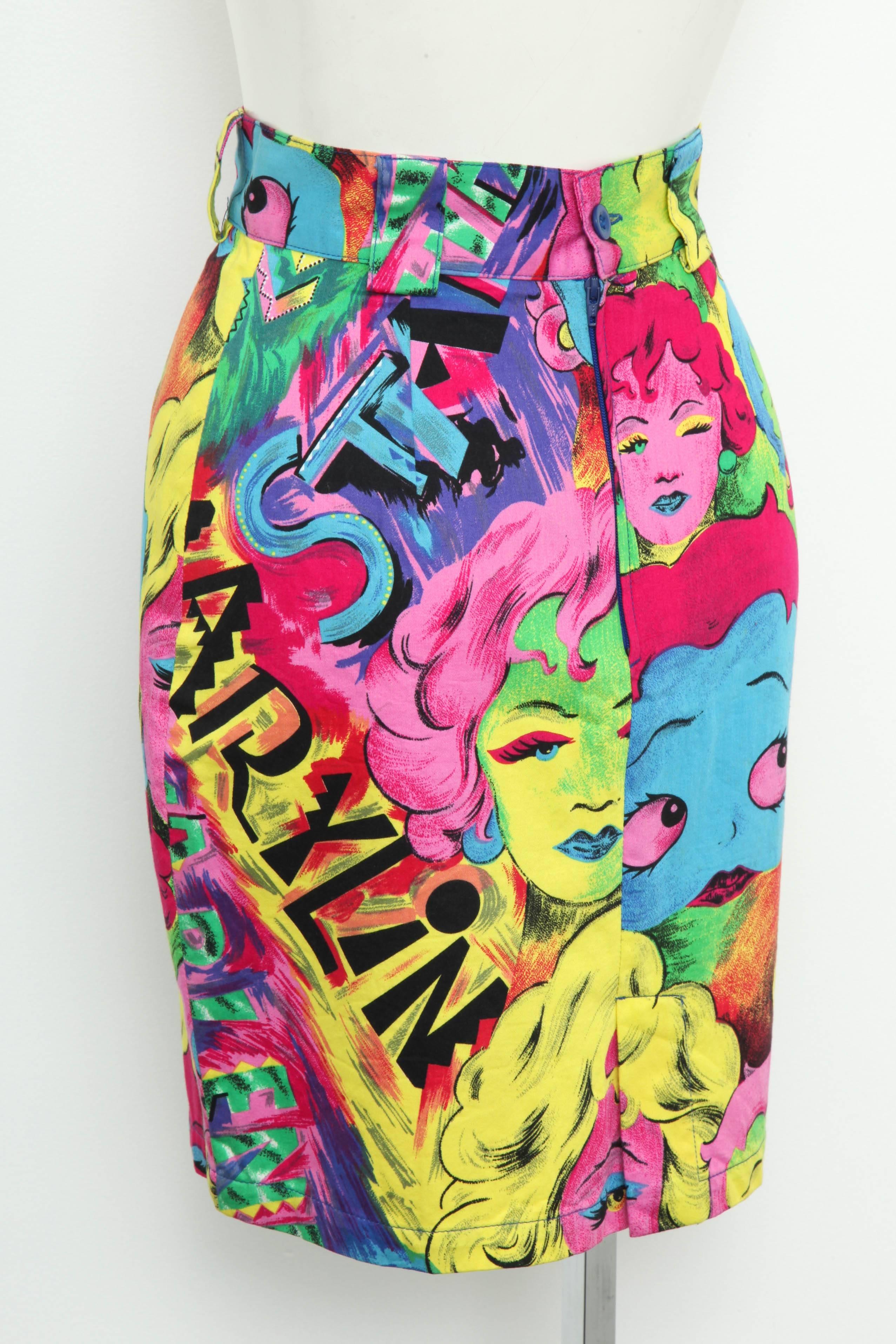 Rare Gianni Versace Jeans Couture Monroe and Betty Print Skirt  2