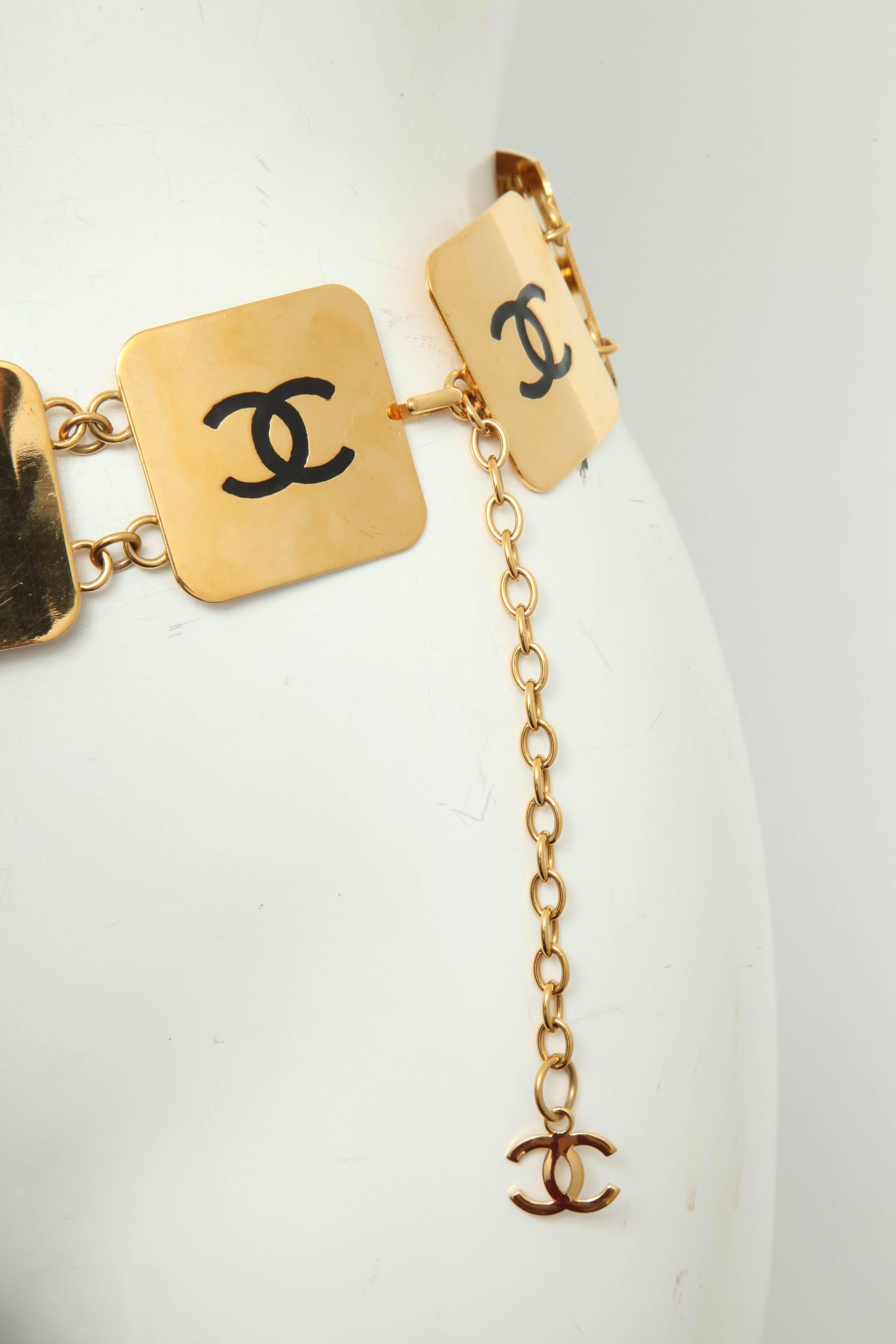 Chanel Vintage COCO Plate Belt For Sale 1