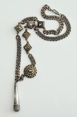 Jean Paul Gaultier Chain Necklace w/Jeweled Medallions, 1990s