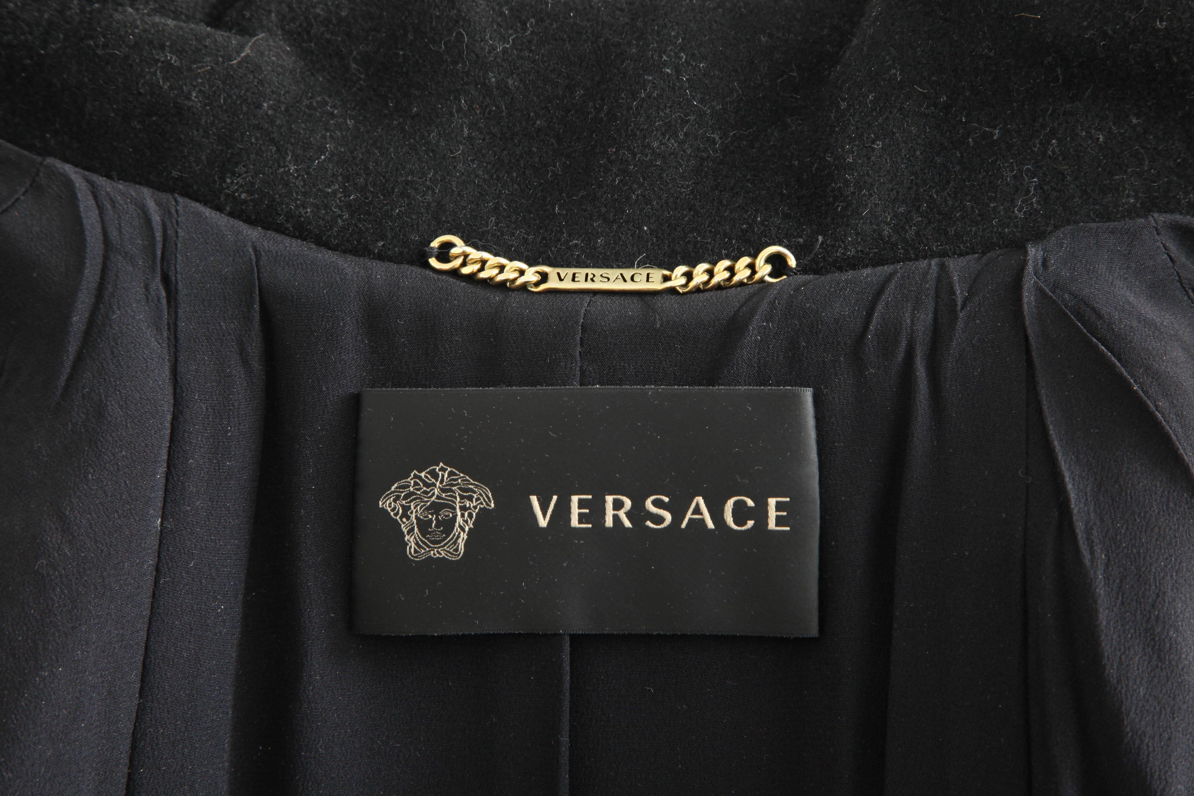 Versace Amazing Runway Black Military Coat with Medusas 4