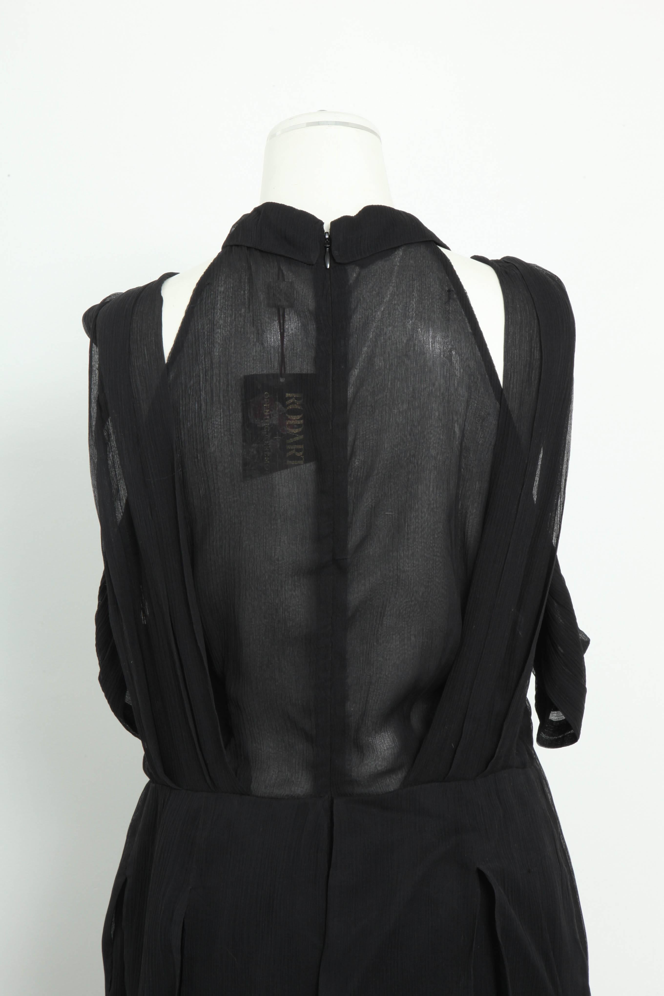 Women's Rodarte Black See-Through Chiffon Gown Dress For Sale