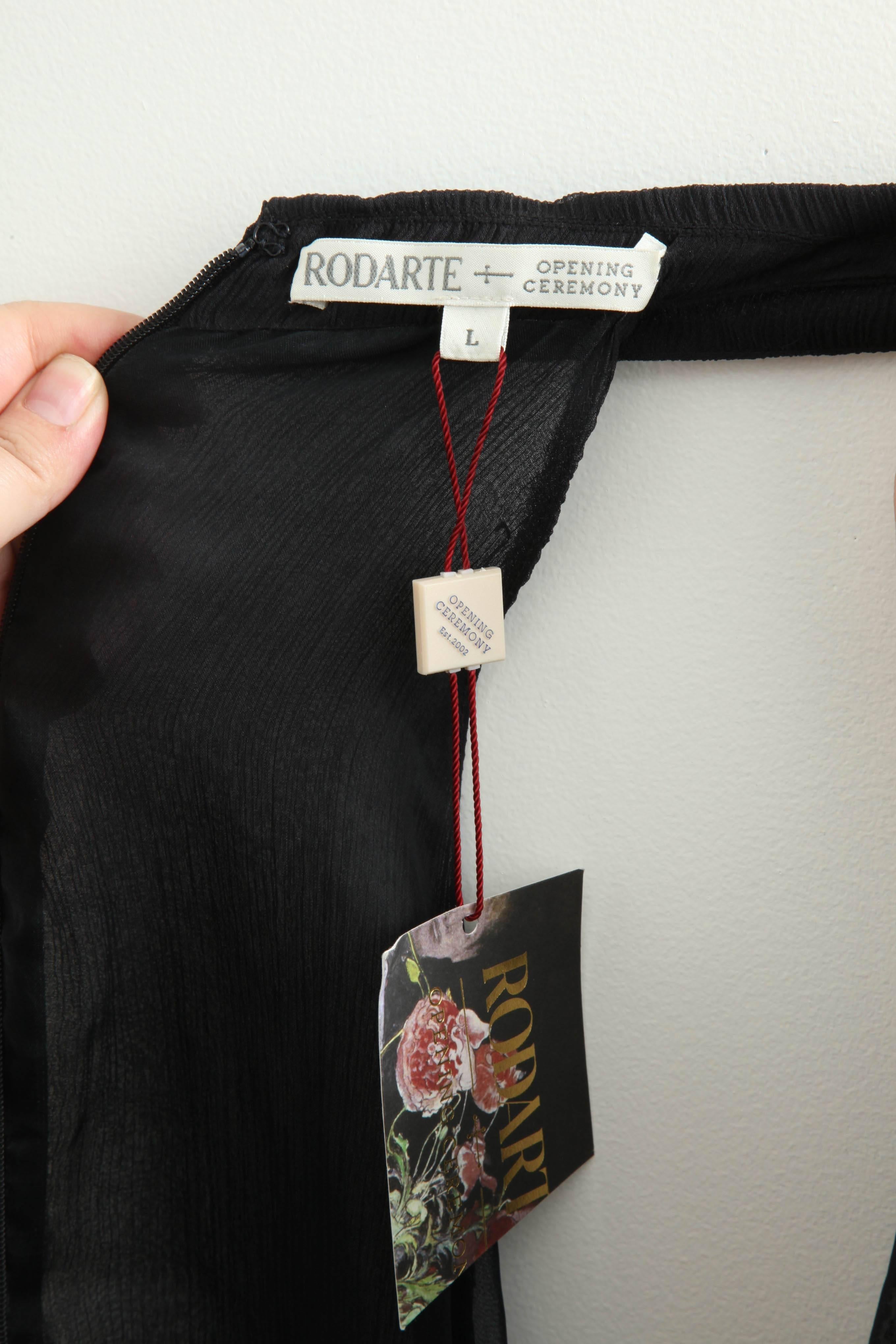 Rodarte Black See-Through Chiffon Gown Dress For Sale 2