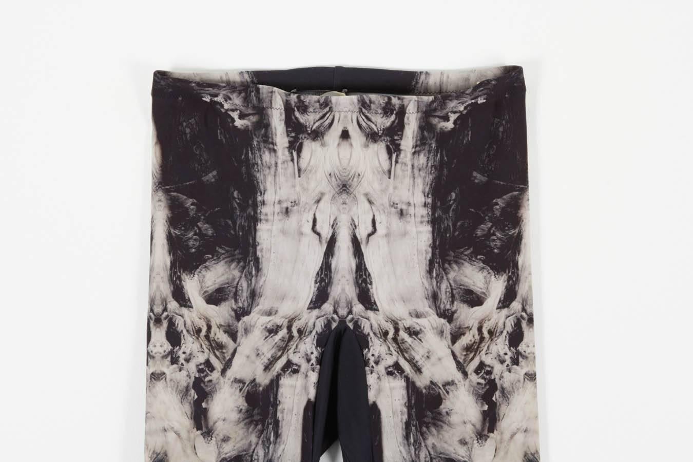 Iconic Alexander McQueen tree print leggings in black/gray/white. Size S, fits 0-6.