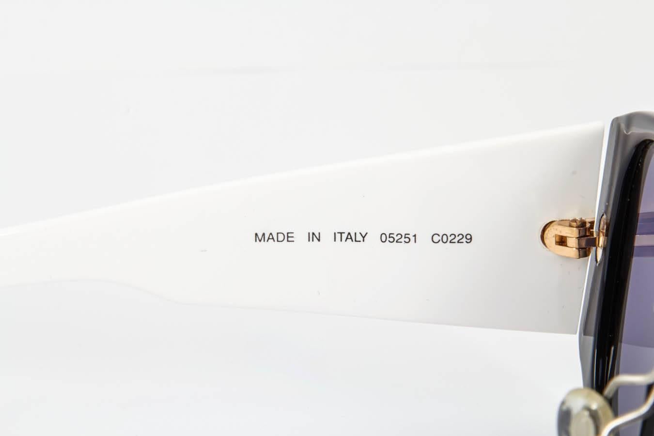 Chanel Schwarz-weiße Logo-Sonnenbrille 6