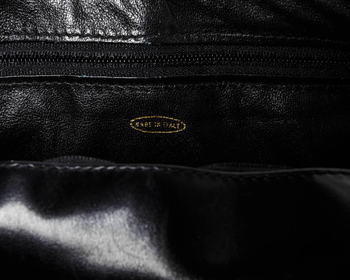 Chanel Vintage Black Crocodile Flap Bag 3