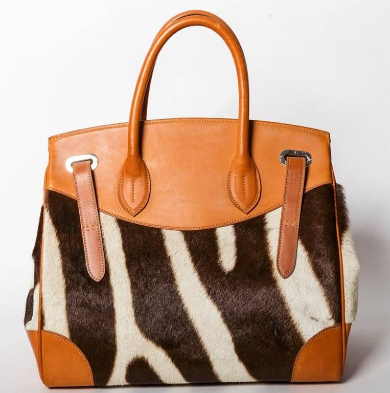 Ralph Lauren Zebra Print Calf Hair Ricky Bag 33 at 1stDibs